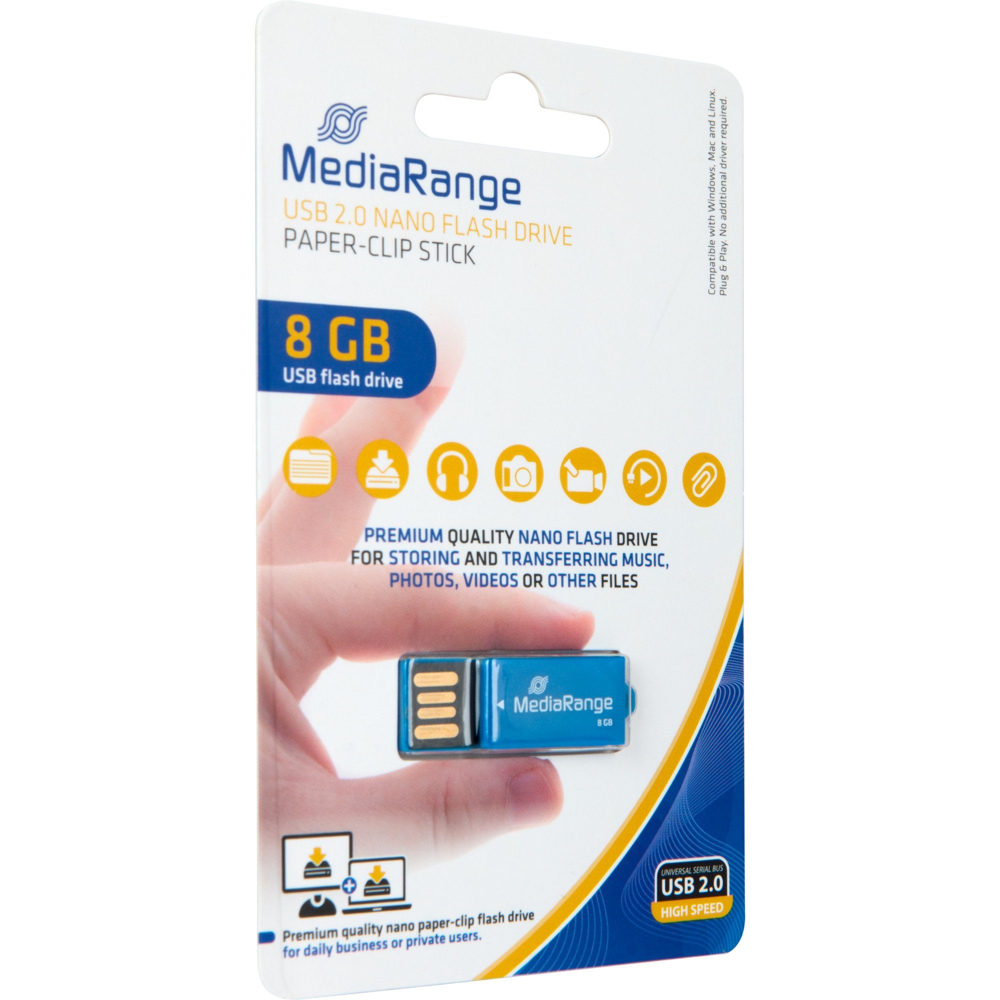 Mediarange MediaRange USB Nano 8 GB, USB-Stick, (USB-A 2.0, USB-Stick