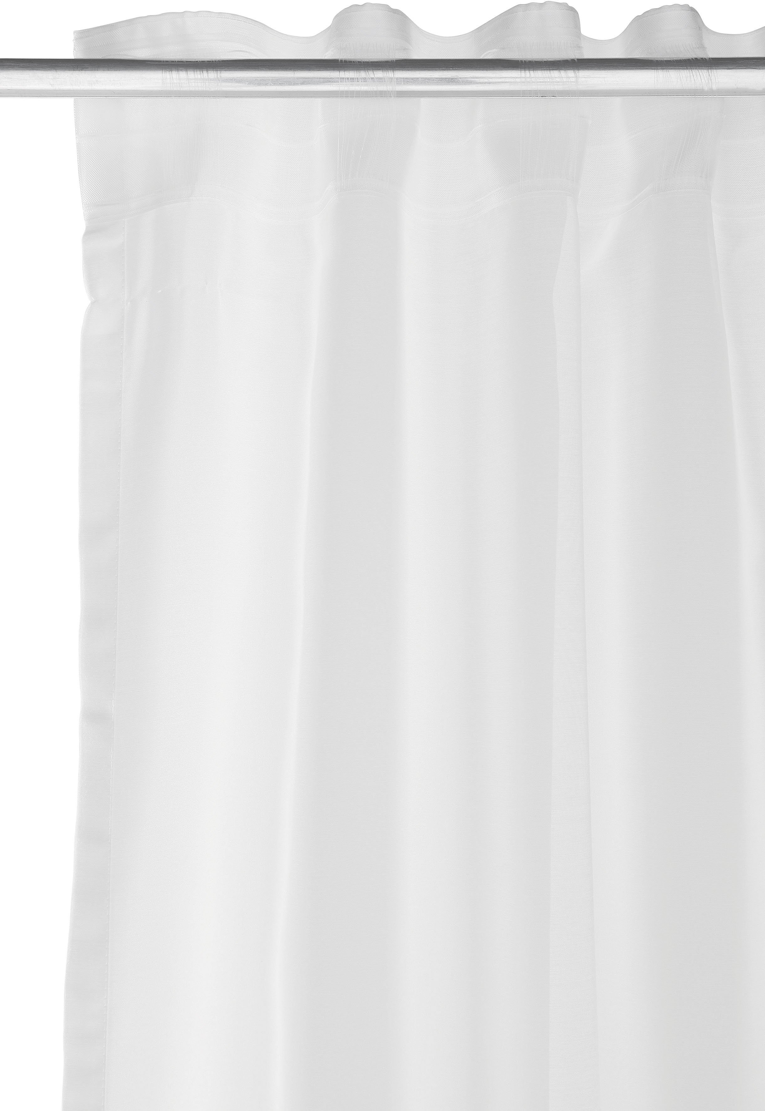 Gardine Batist, Leonique, Multifunktionsband (1 transparent, verschiedene Polyester, transparent weiß St), Größen