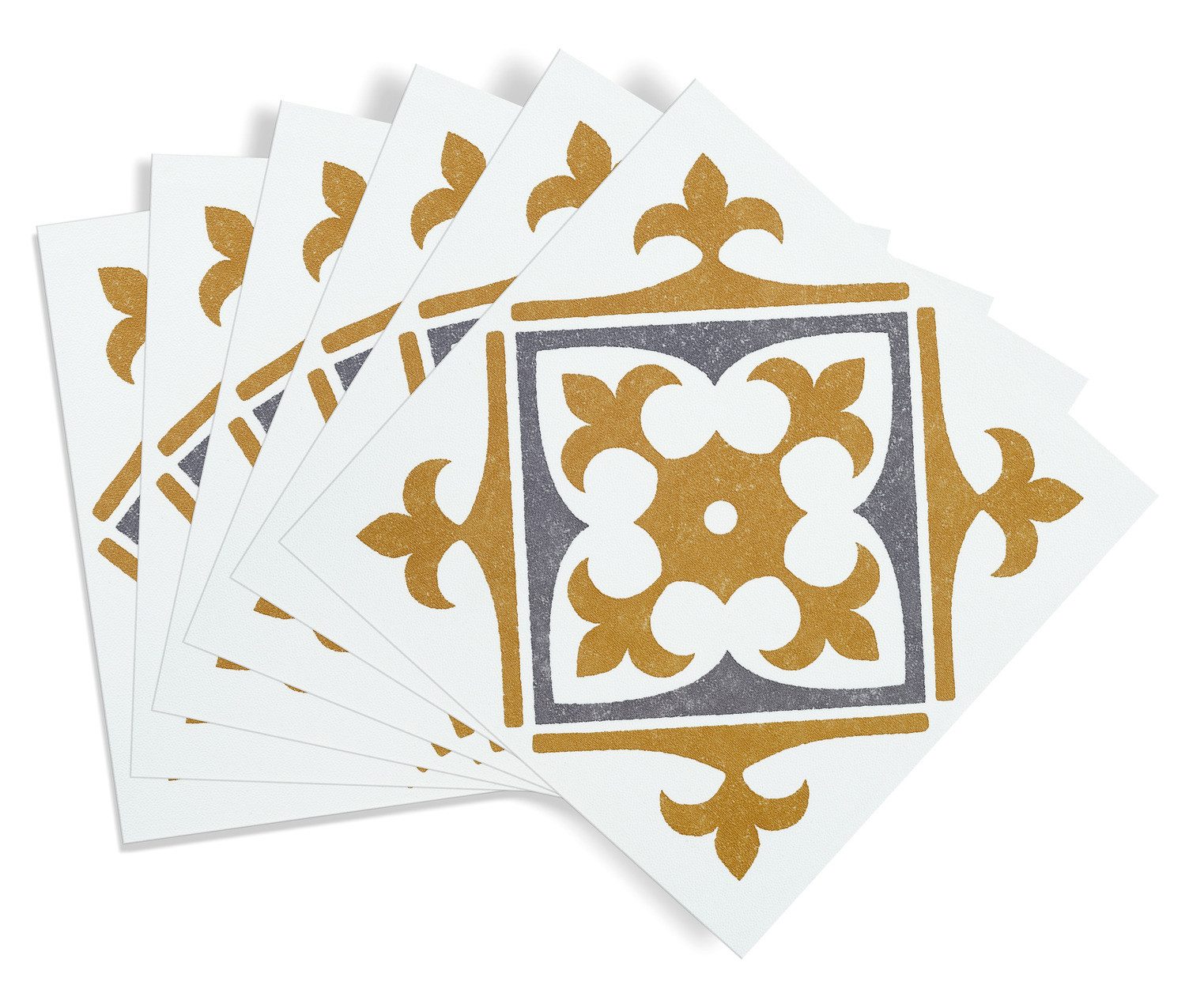 d-c-fix Wandfliese Nadia gold, Strapazierfähiger Vinyl-Wandbelag 15,25x15,25, Nadia gold