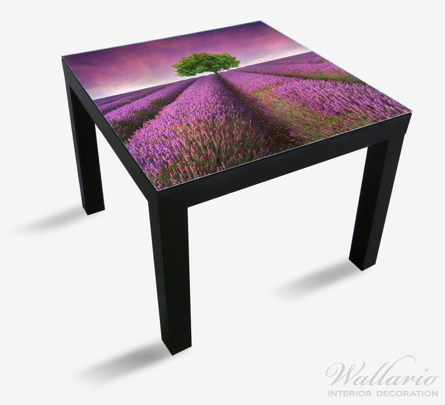 Wallario St), Lack Blumenfeld Ikea Tischplatte Lila (1 für Tisch geeignet