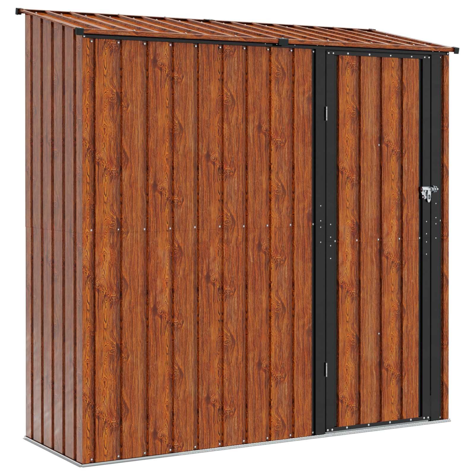 vidaXL Gartenhaus Gartenhütten Braun 203,5 x 73 x 200 cm Metall