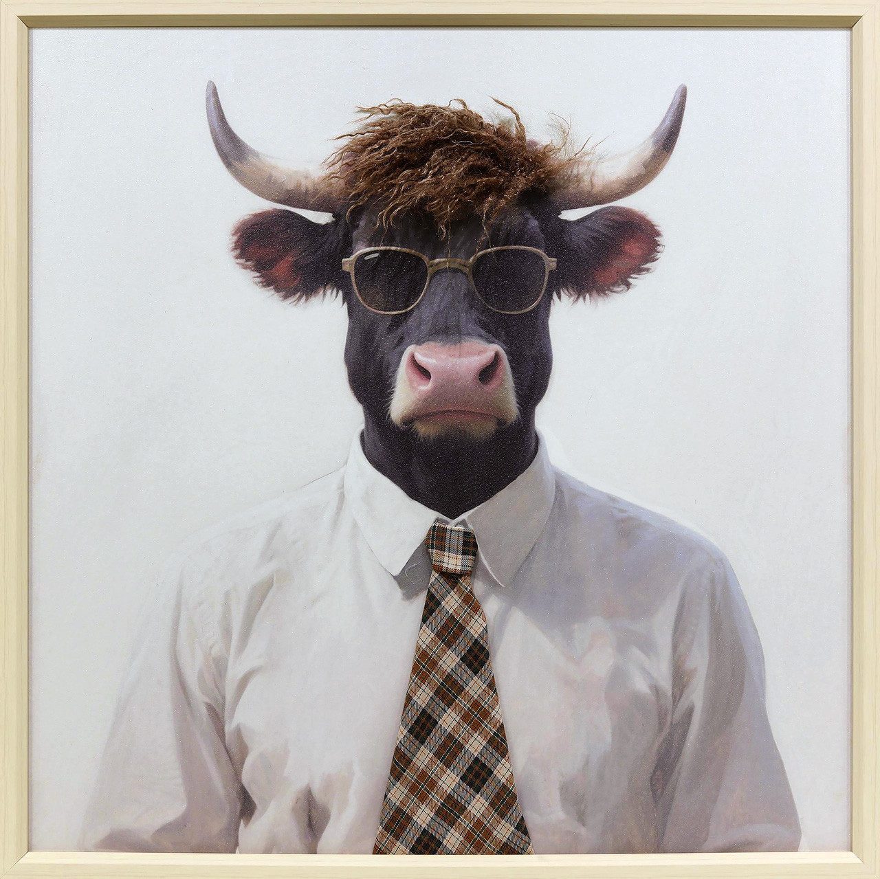 ArtUniverse Gemälde Leinwandbild Kunstfell Mr. Big 60 x 60 cm, Tiermotiv