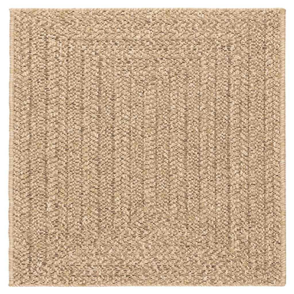 vidaXL Teppich Teppich ZIZUR 200x200 cm Jute-Optik Indoor und Outdoor, Quadrat