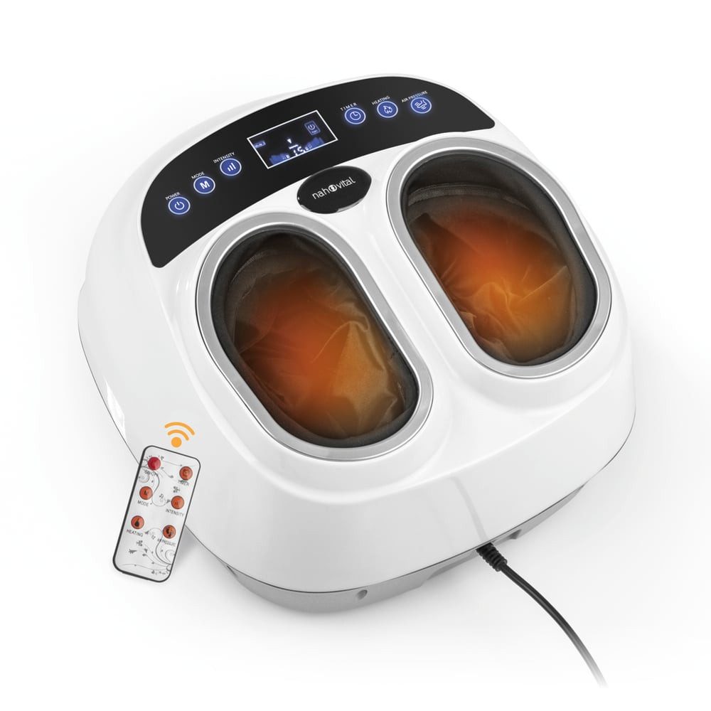 nah-vital Shiatsu-Fußmassagegerät Shiatsu-Fußmassagegerät Rollmassage, Wärme Timer 3 Massagemodi Fernbedienung Fußmassage Entspannung Relax