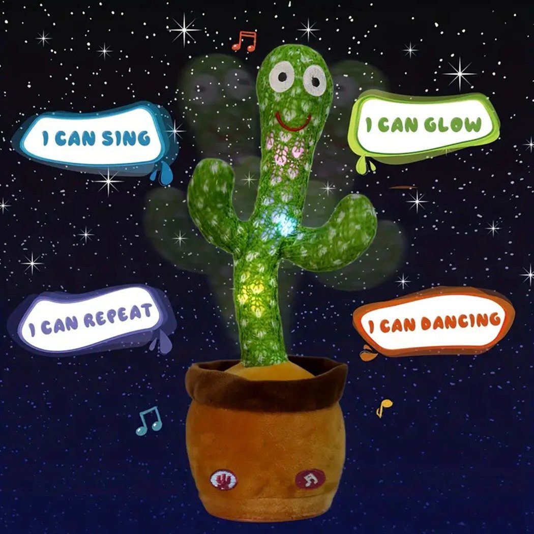 TUABUR Kuscheltier Sprechendes und tanzendes Kaktusspielzeug,  Kaktusbabyspielzeug