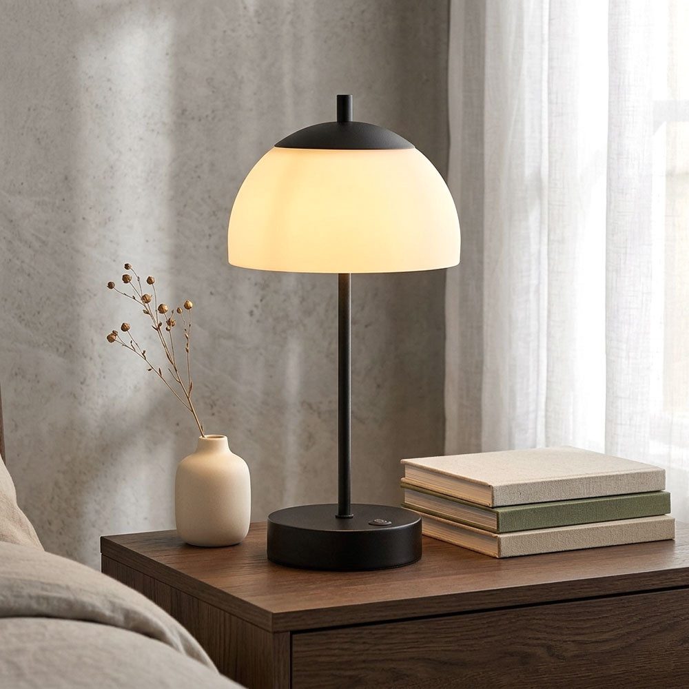 FISCHER & HONSEL LED Tischleuchte, LED-Leuchtmittel fest verbaut, Farbwechsel, Neutralweiß, Kaltweiß, Warmweiß, Tageslichtweiß, Tischlampe LED Nachttischlampe Schreibtischlampe Touchdimmer H 35 cm