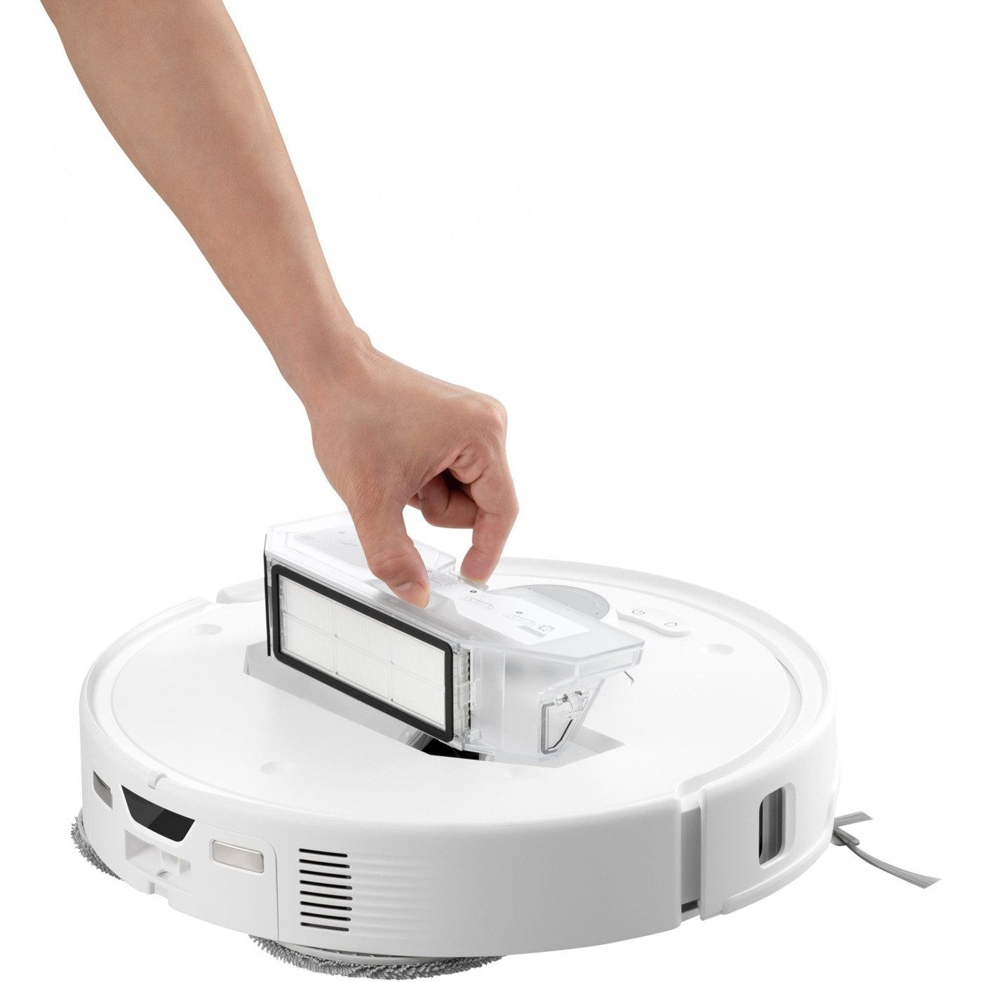 Roborock Nass-Trocken-Saugroboter Roborock Qrevo Curv – Saug- und Wischroboter mit Station, weiß, App-Steuerung, Andockstation, Wischfunktion