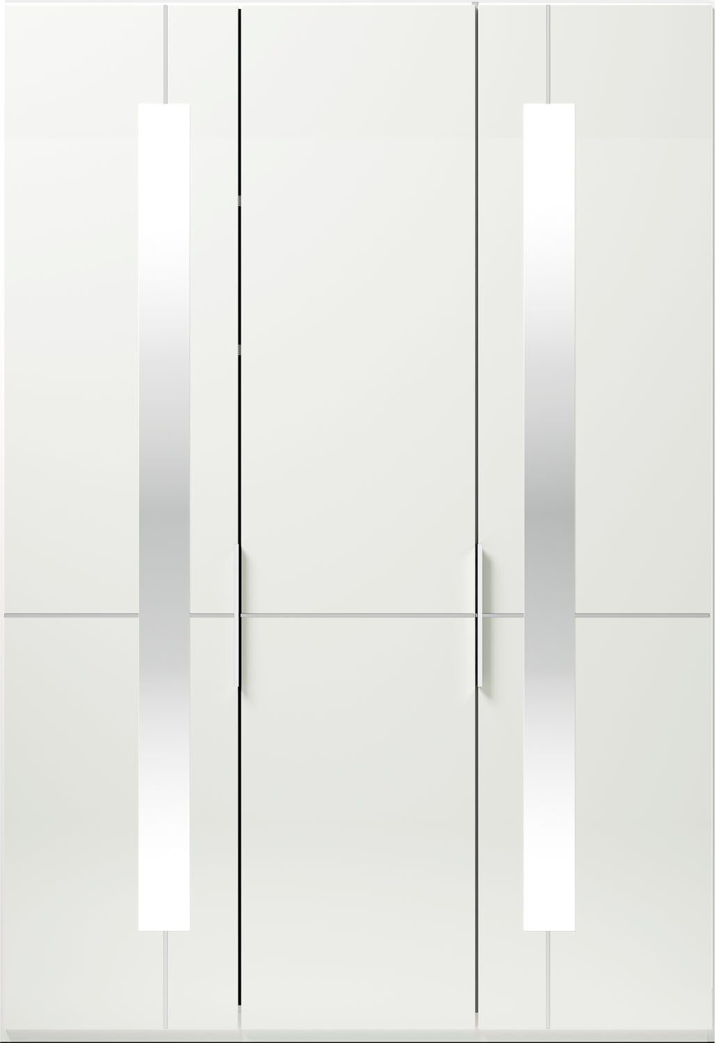 GALLERY M Einlegeböden Musterring by mit branded Weiß W Imola Drehtürenschrank inklusive Glastüren Kleiderstangen, und Zierspiegel