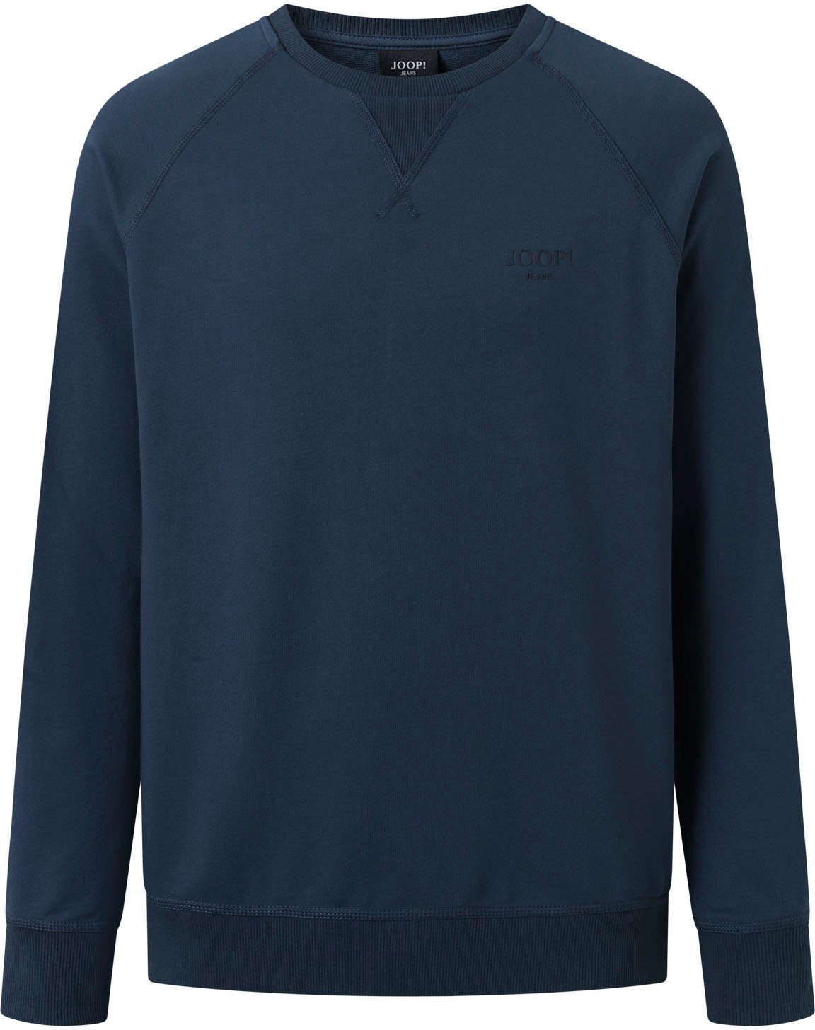 Joop Jeans Sweatshirt Stefano (1-tlg) mit Overlocknähten dunkelblau