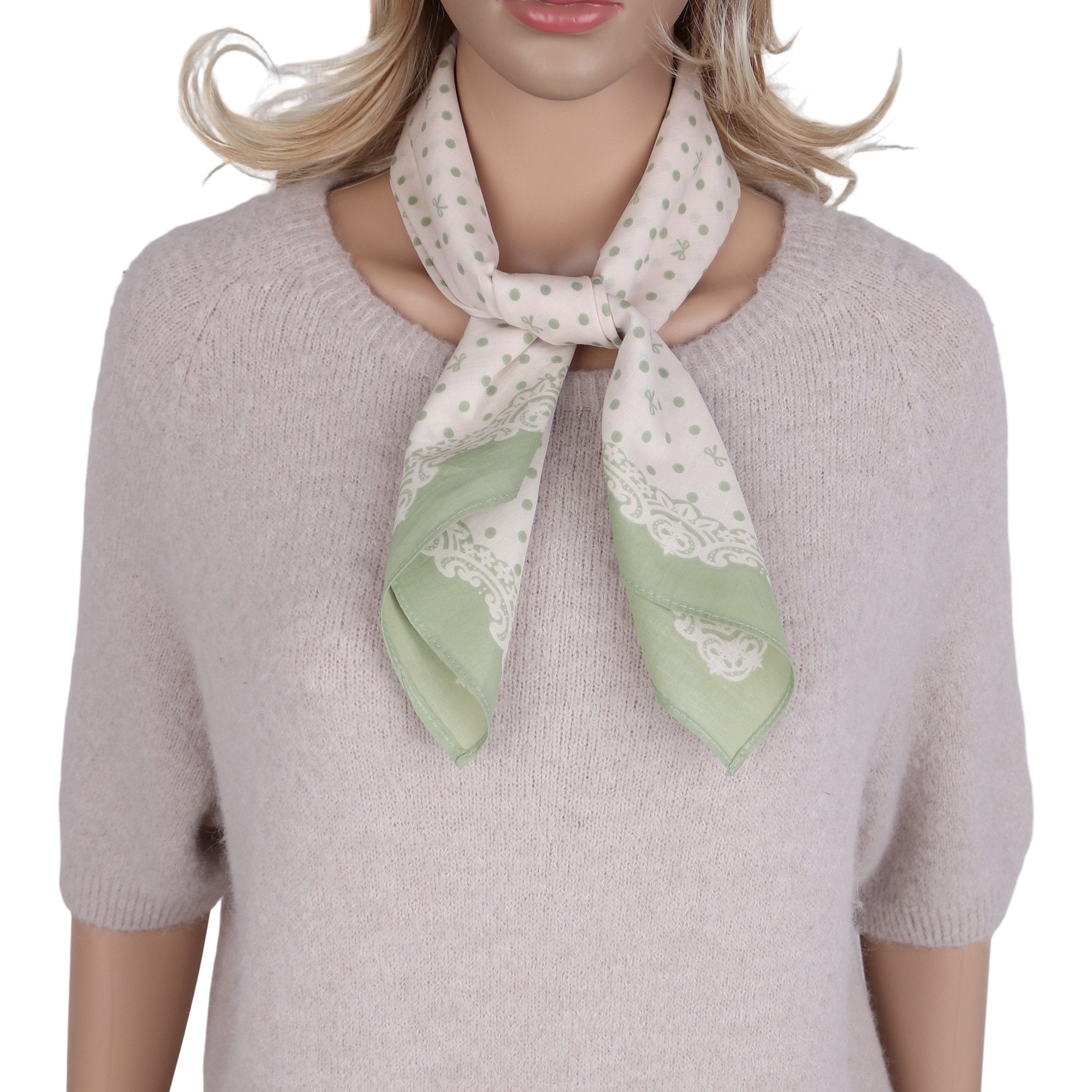 MIRROSI Nickituch Dreicktuch ca. 65 × 65 cm, feine Gewebe aus 100% Baumwolle, Damen Halstuch ideal für Frühling, Sommer oder Herbst