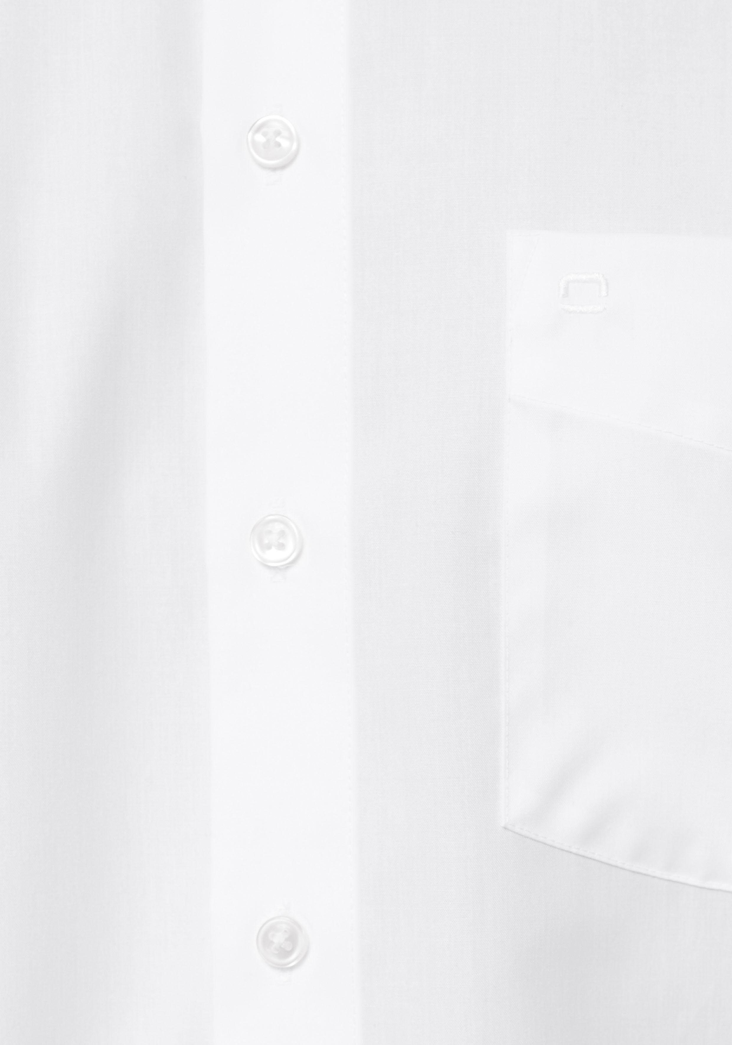 Businesshemd comfort-fit Luxor Brusttasche, Kurzarmhemd mit OLYMP weiß bügelfrei