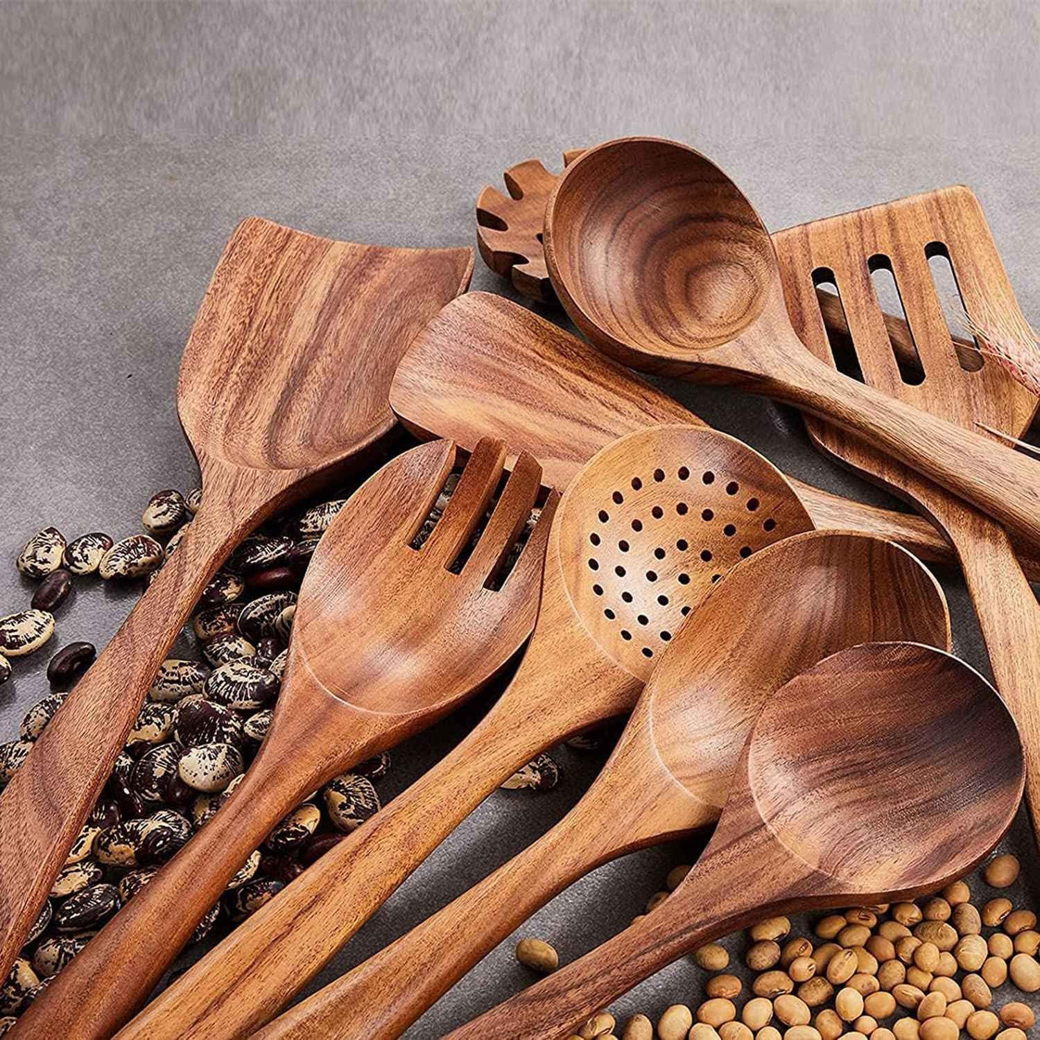 Faizee Möbel Kochbesteck-Set Holz-Kochutensilien-Set: 6-teiliges Set für alle Ihre Kochbedürfnisse (6-tlg)