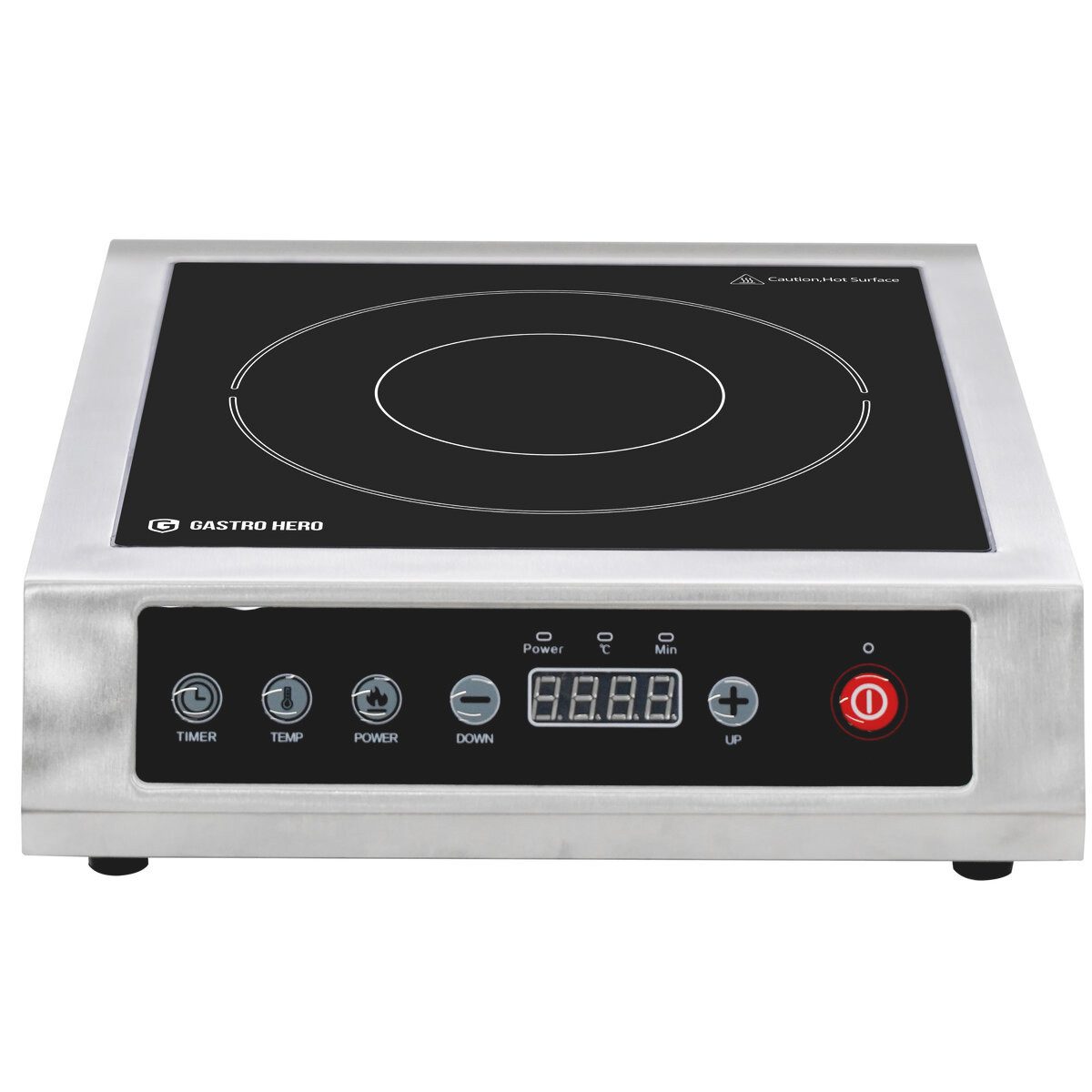 GastroHero Elektro-Kochfeld IKEM35 Induktionskochfeld 3500 W Touch Einzelkochzone Timer
