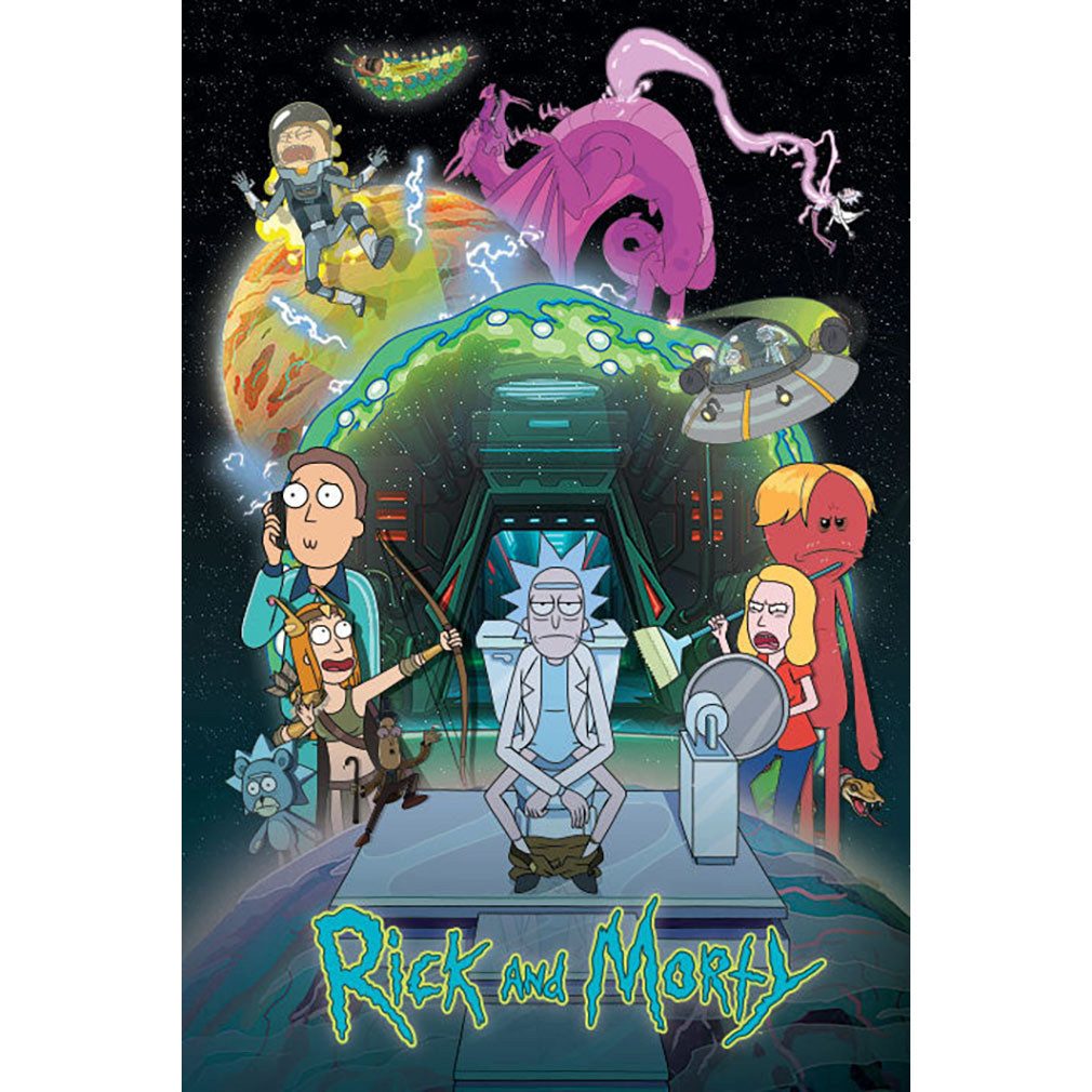 Rick and Morty Poster Toilet Adventure, Plakat Wanddekoration