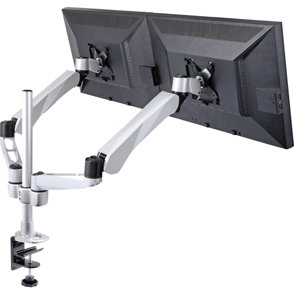 SpeaKa Professional Monitor-Halterung Flex 2fach Monitorhalter, Tischmontage mit Gasdruck-Technik SP-3947568, (2-in-1-Montage, Gasdruck-Technik)