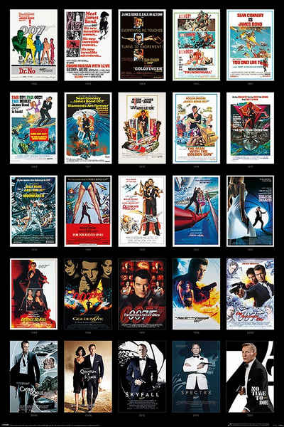 PYRAMID Poster James Bond 007 Poster Collage aus 25 Filmplakaten 61 x 91,5 cm