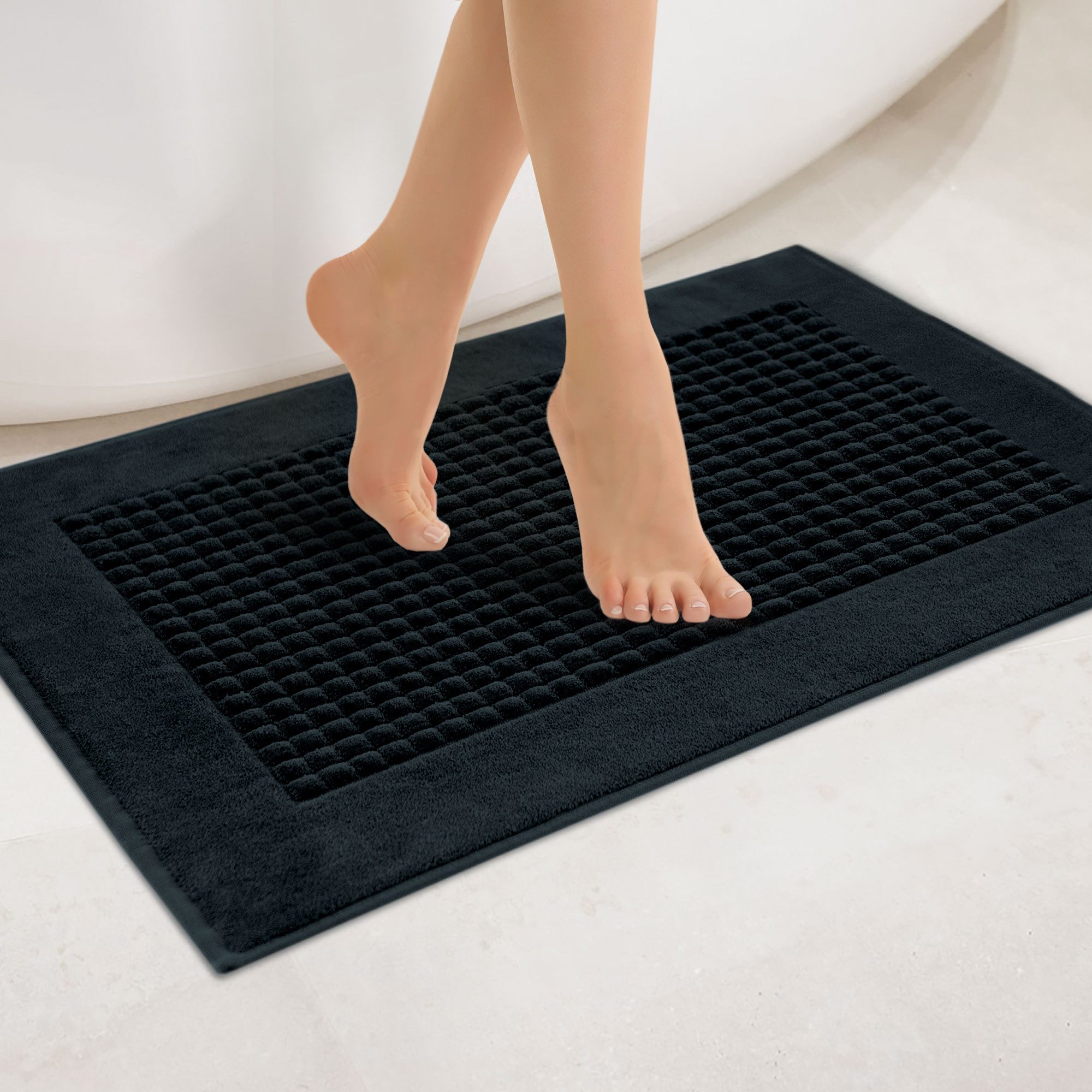 Zwoltex Badematte 50x70 I Badezimmerteppich aus 100% Ägyptischer Baumwolle 840 GSM, 100% Baumwolle, 50x70cm