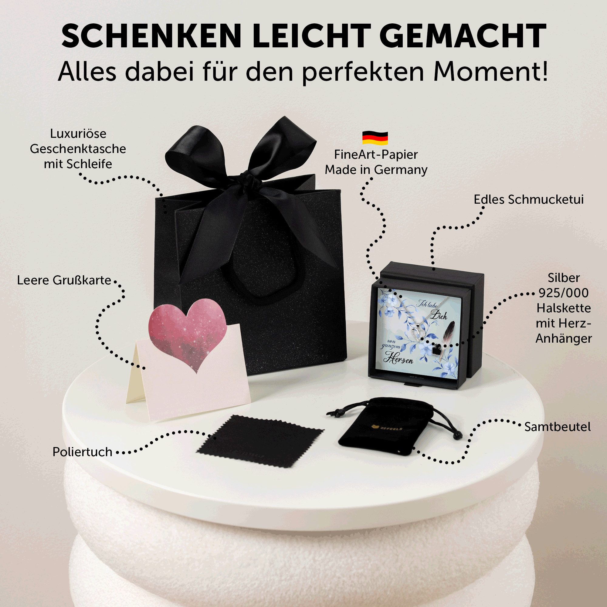 22Feels Schmuckset An Meinen Schatz Kette Herz Hochzeitstag Geschenk Jahres günstig online kaufen