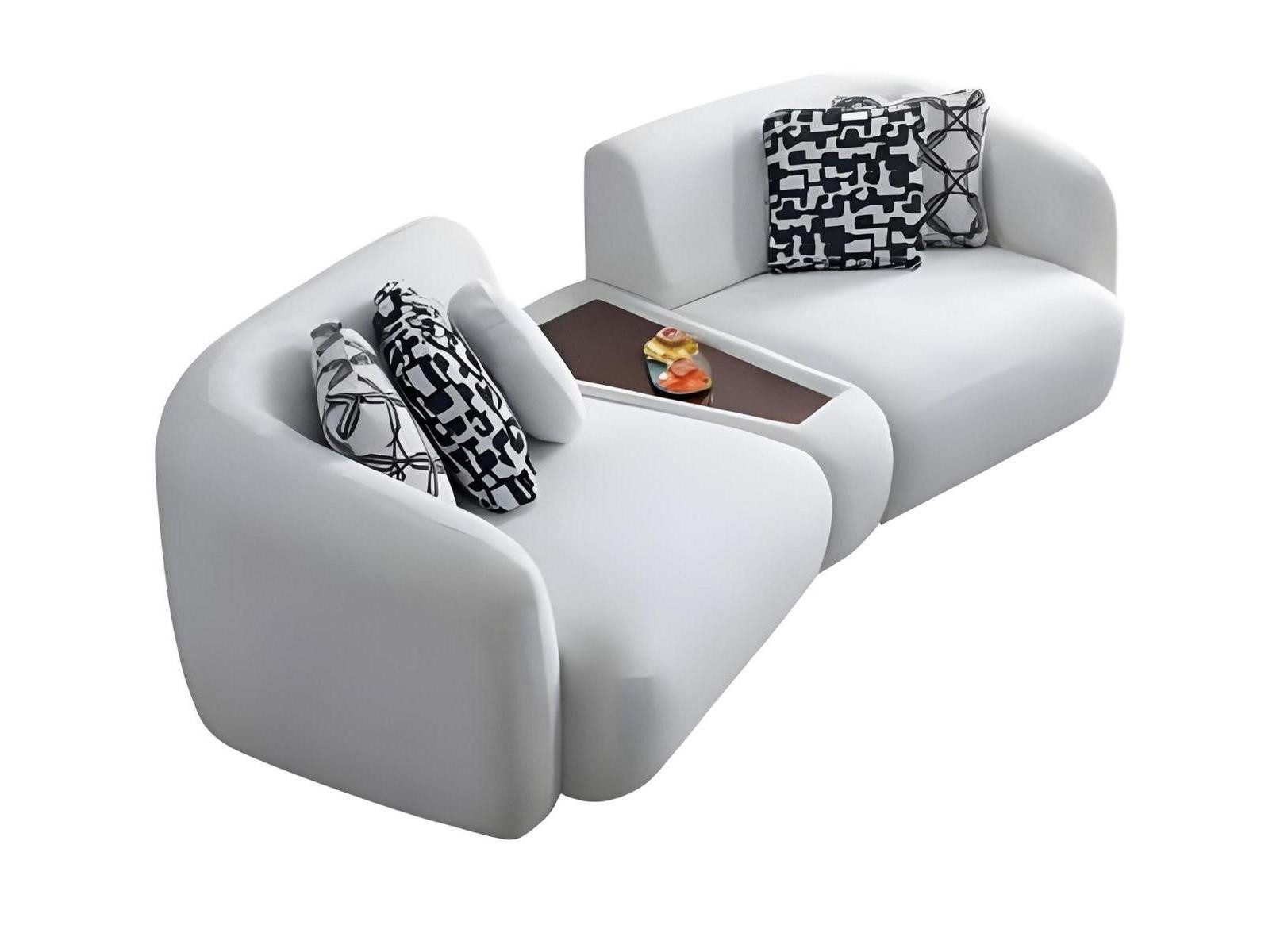 Xlmoebel 3-Sitzer Dreisitzer Stoffsofa in Weiß mit modernem Design, Hergestellt in Europa