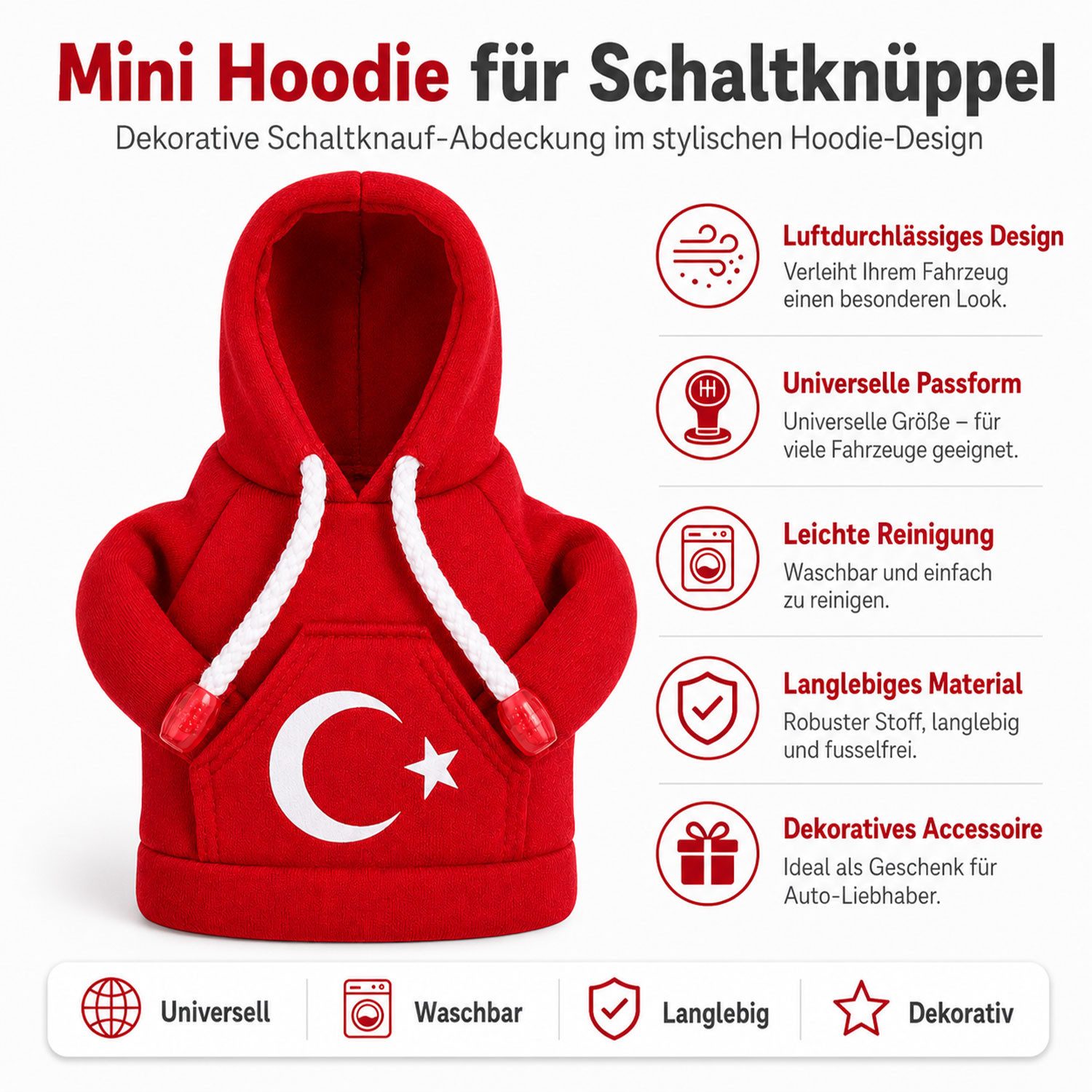 Jungengel Puppen Autositz Mini Hoodie Pullover für Schaltknüppel Fahrzeug Türkei Schalthebel, (1-tlg)