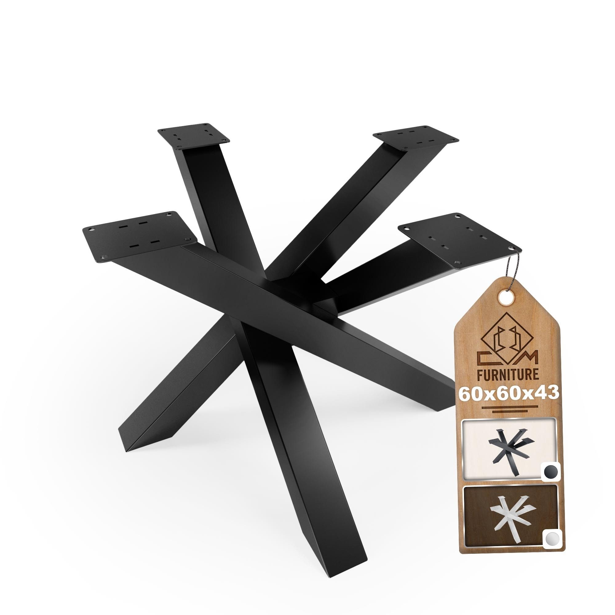 CM Furniture Tischbein Tischgestell Metall Tischbeine Spider Unique Mikado Form, Couchtisch Füße aus pulverbeschichtetem Stahl