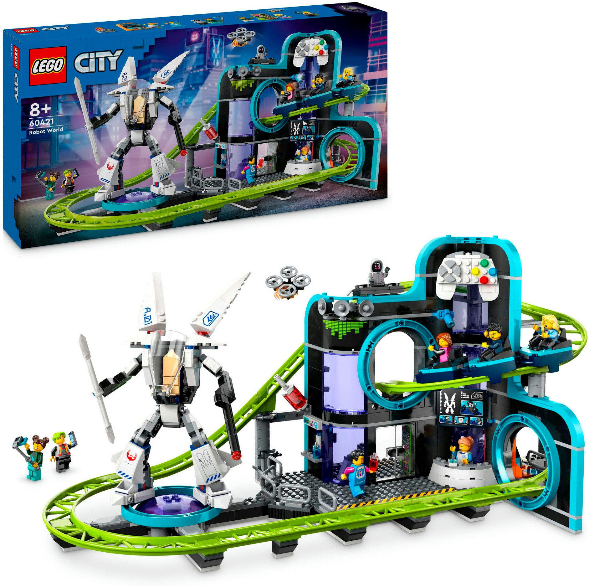 LEGO® Achterbahn mit Roboter-Mech (60421), LEGO City Konstruktionsspielstei günstig online kaufen