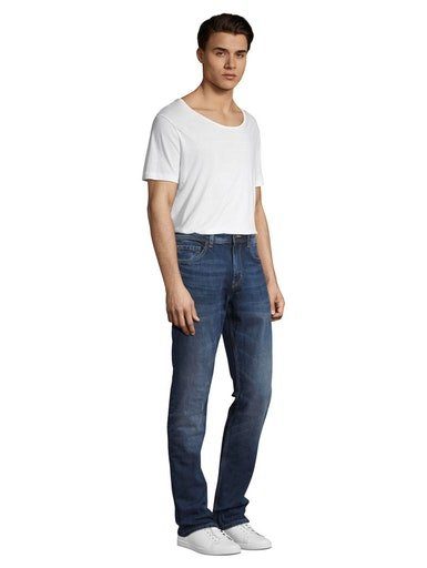 mit 5-Pocket-Jeans TAILOR Josh mid Reißverschluss TOM stone