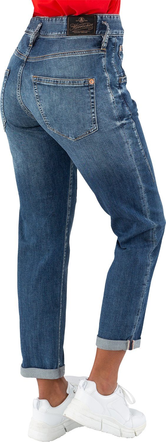 Herrlicher Boyfriend-Jeans Gio Milano, Gio-Kim, bequeme Power-Stretch-Jeans mit normaler Leibhöhe mehr Beinfreiheit