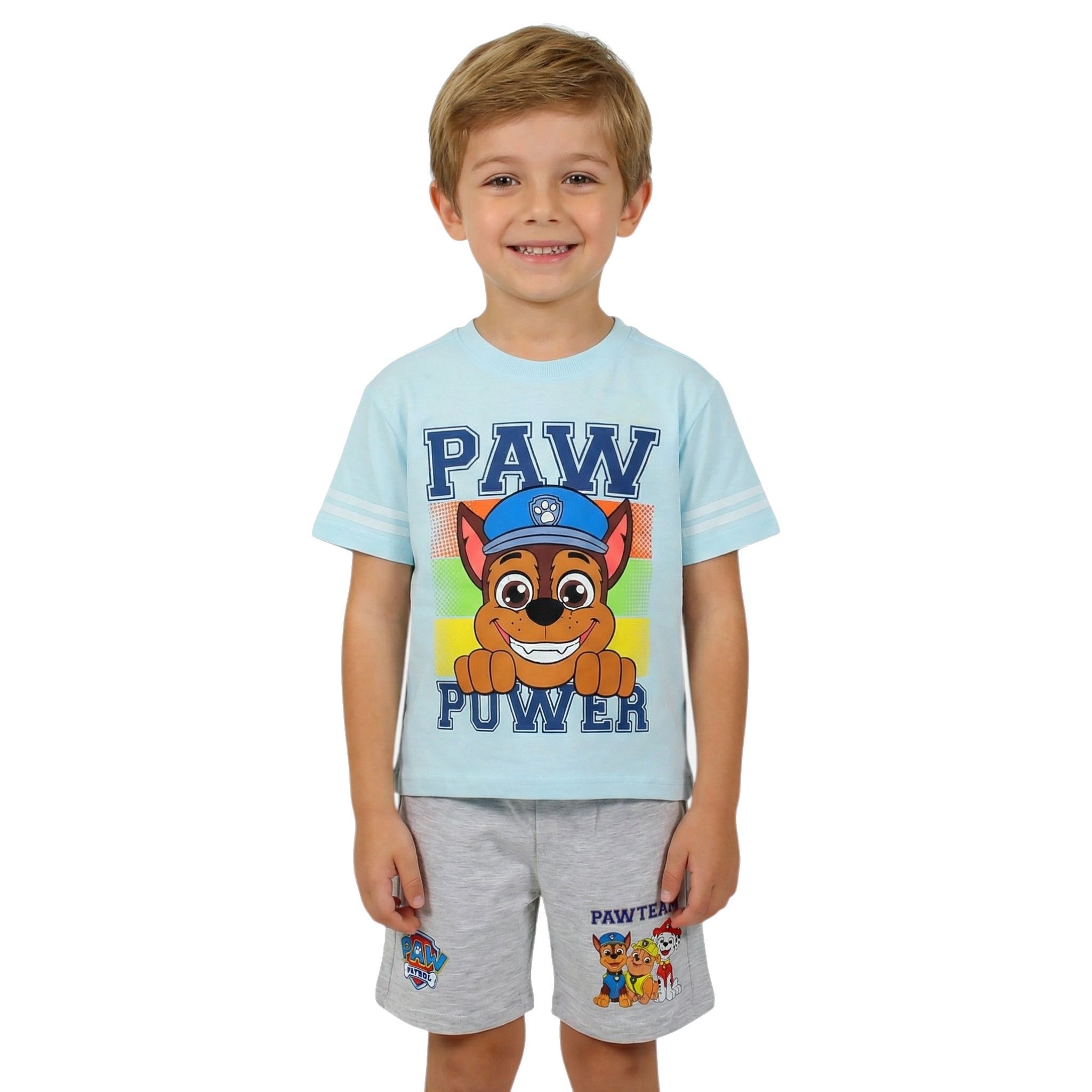 PAW PATROL Paw Patrol Sommerset Jungen T-Shirt & Shorts 2-teilig 3–8 Jahre (Set, Jungen kurze Sommer Hose + T-Shirt) Jungen Sommerset Shorts kurze Hose + Shirt
