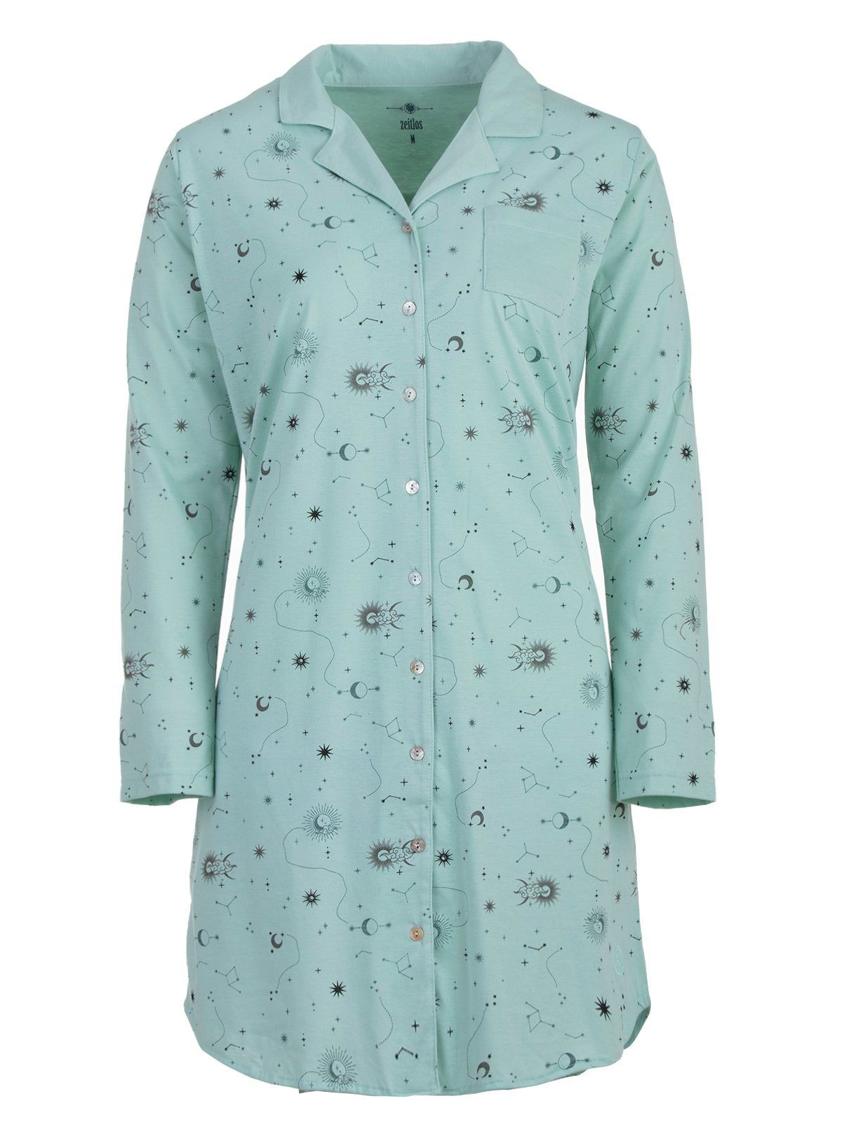 zeitlos Nachthemd Nachthemd Langarm - Sonne Mond Sterne
