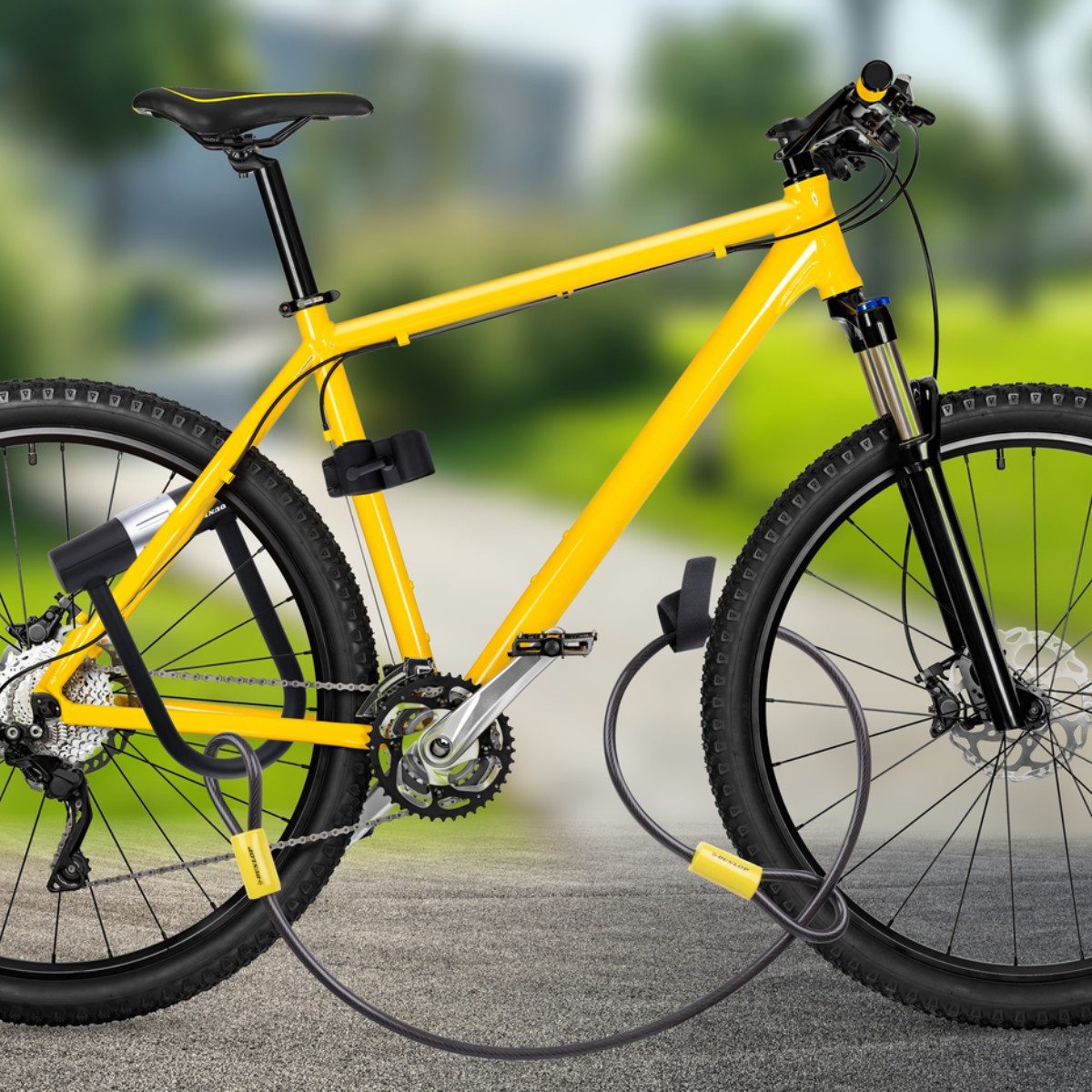 Dunlop Kabelschloss Dunlop Fahrradschloss 2-in-1, 120 Cm