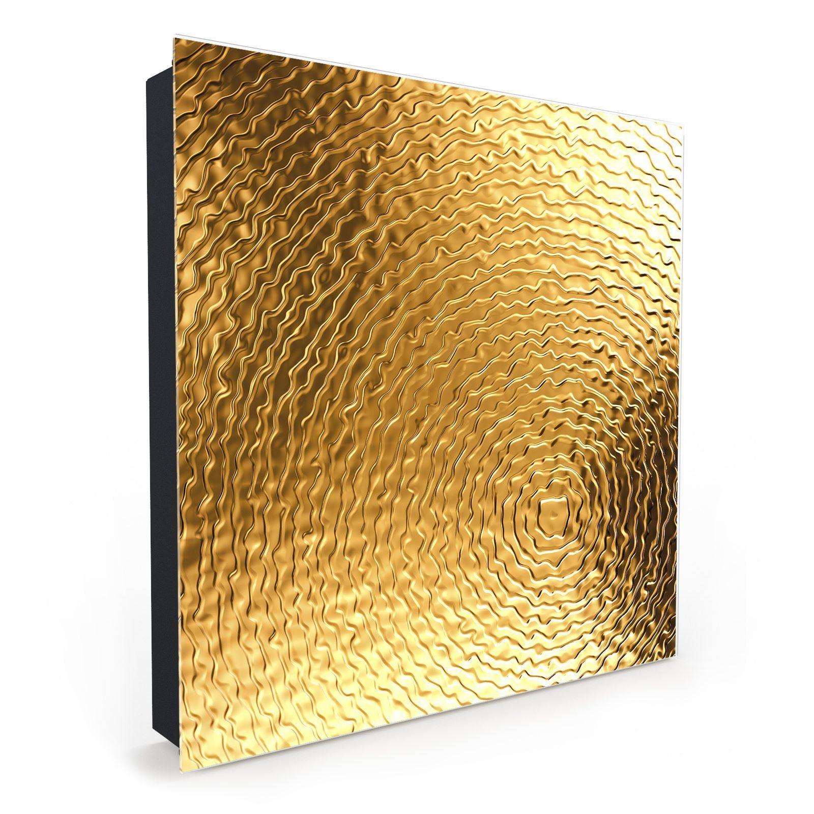 Primedeco Schlüsselkasten Magnetpinnwand mit Glasfront Metallische Textur ( günstig online kaufen