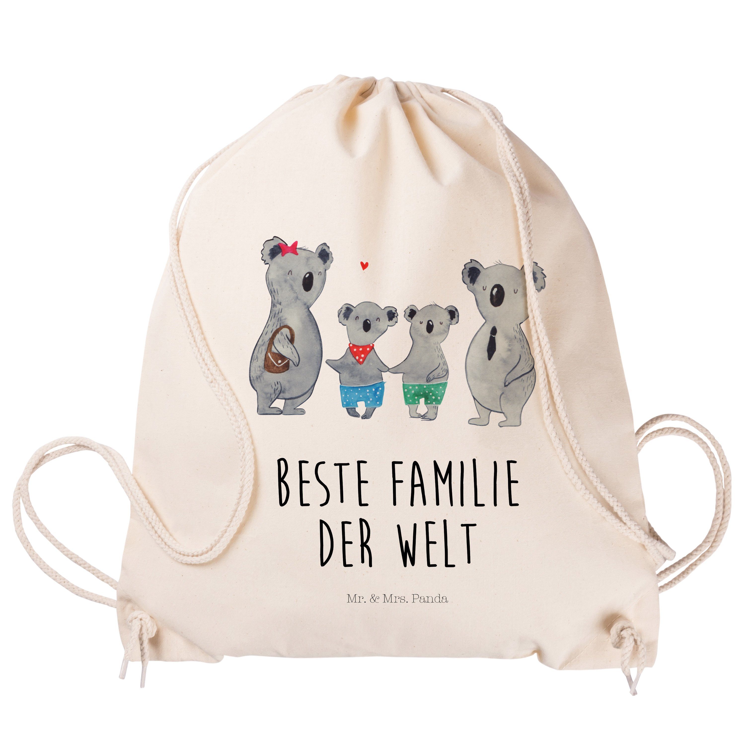 Stoffbeutel, Geschenk, Muttertag, & Familie Transparent - Mr. Sporttasche zwei (1-tlg) - Mrs. Koala Panda