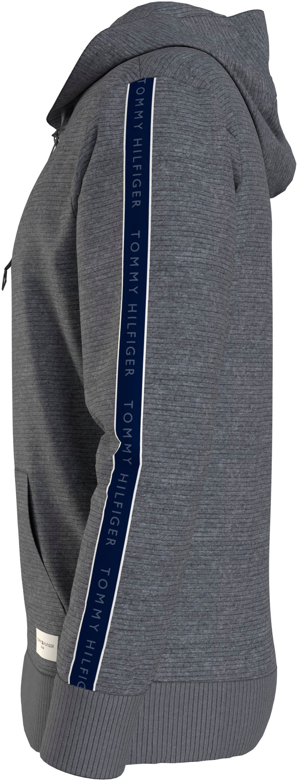 grey den Underwear mit Ärmeln dark Hoodie an HWK Markenlabel Tommy HOODIE FZ Hilfiger