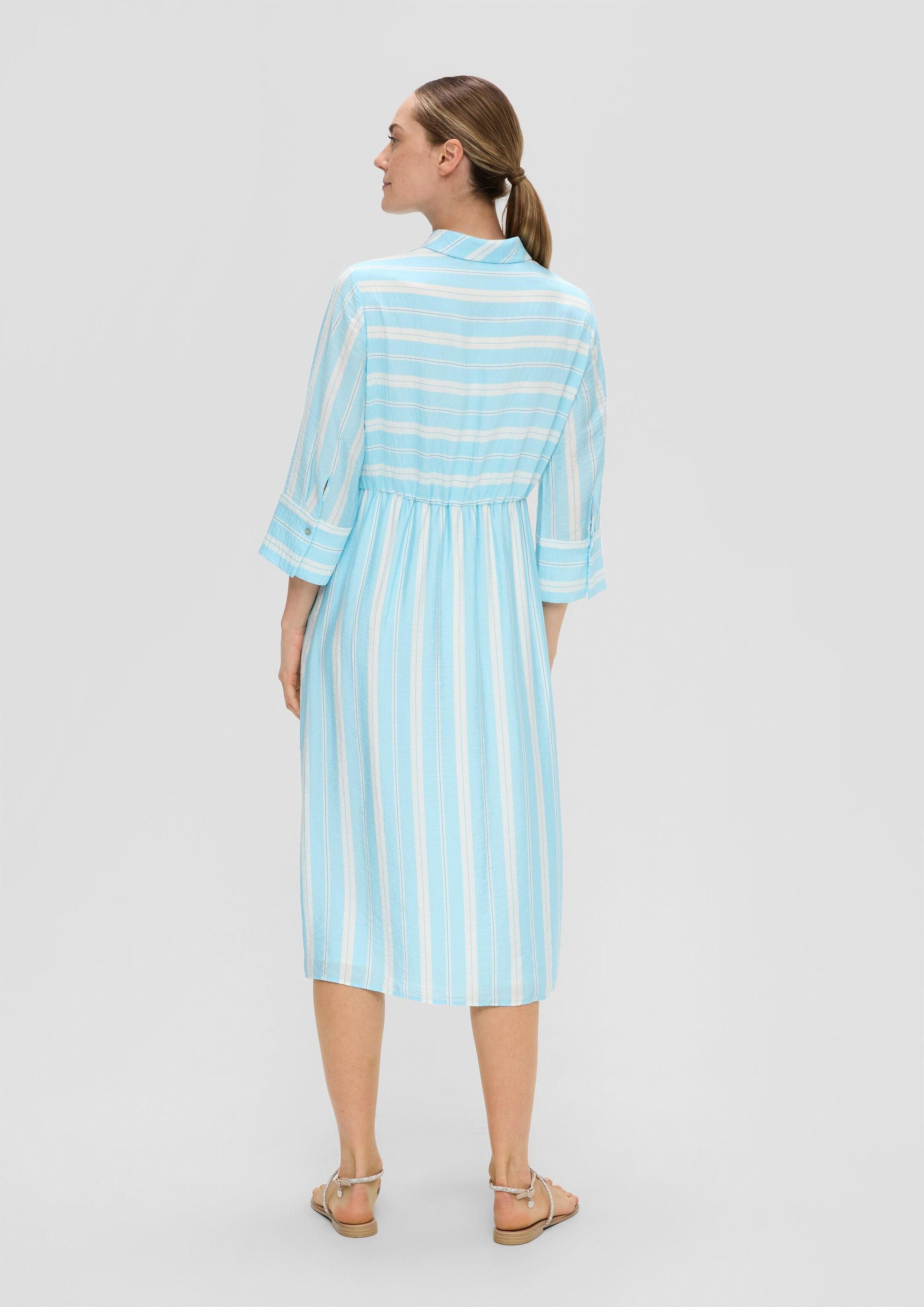 s.Oliver Midikleid Kleid Tailliertes Midikleid in Crêpe-Optik
