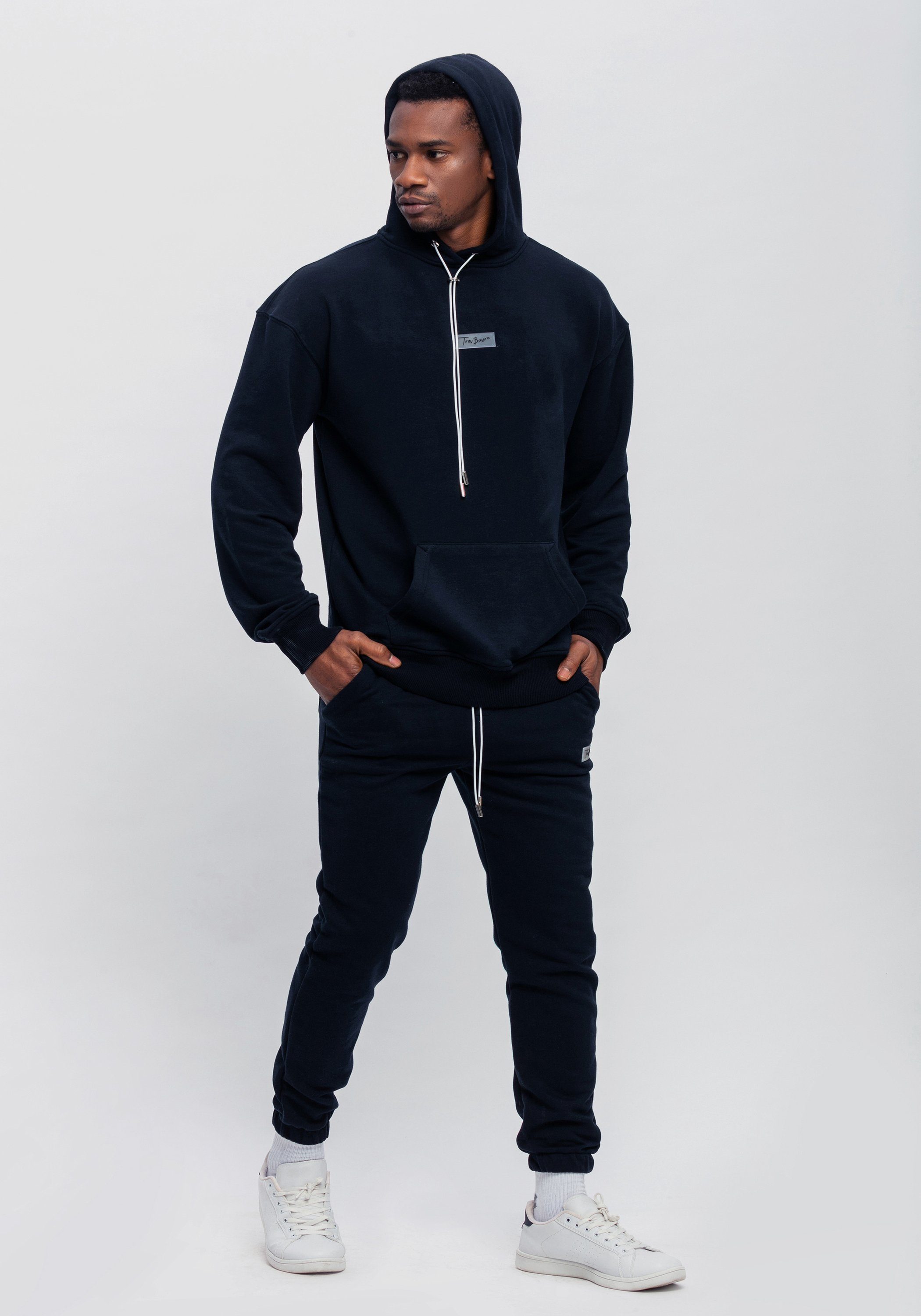 Tom Barron Jogginganzug mit Hoodie, und Label-Stickerei