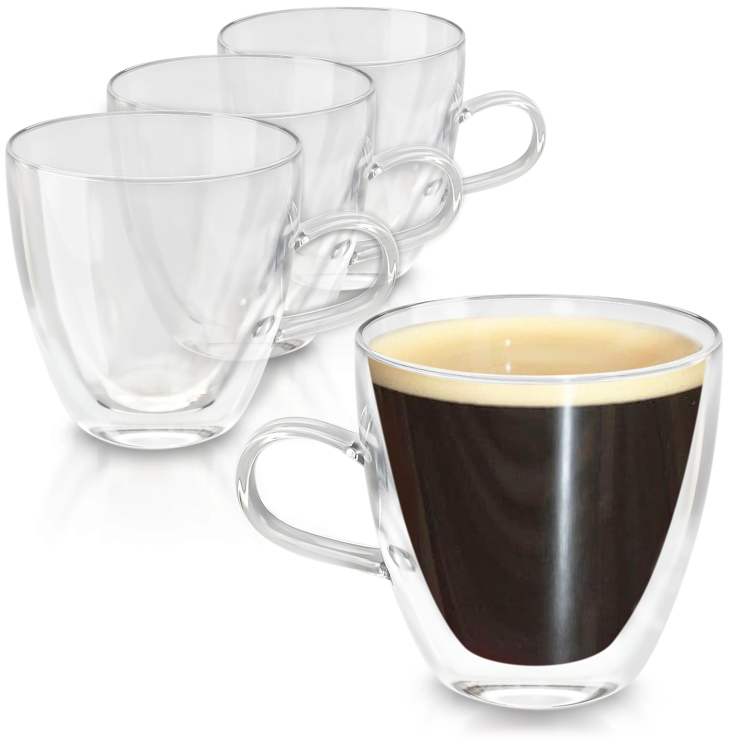 Cosumy Gläser-Set »Espressotassen aus Glas mit Henkel«, Glas, Espressotassen  aus Glas mit Henkel - 4er Set online kaufen | OTTO