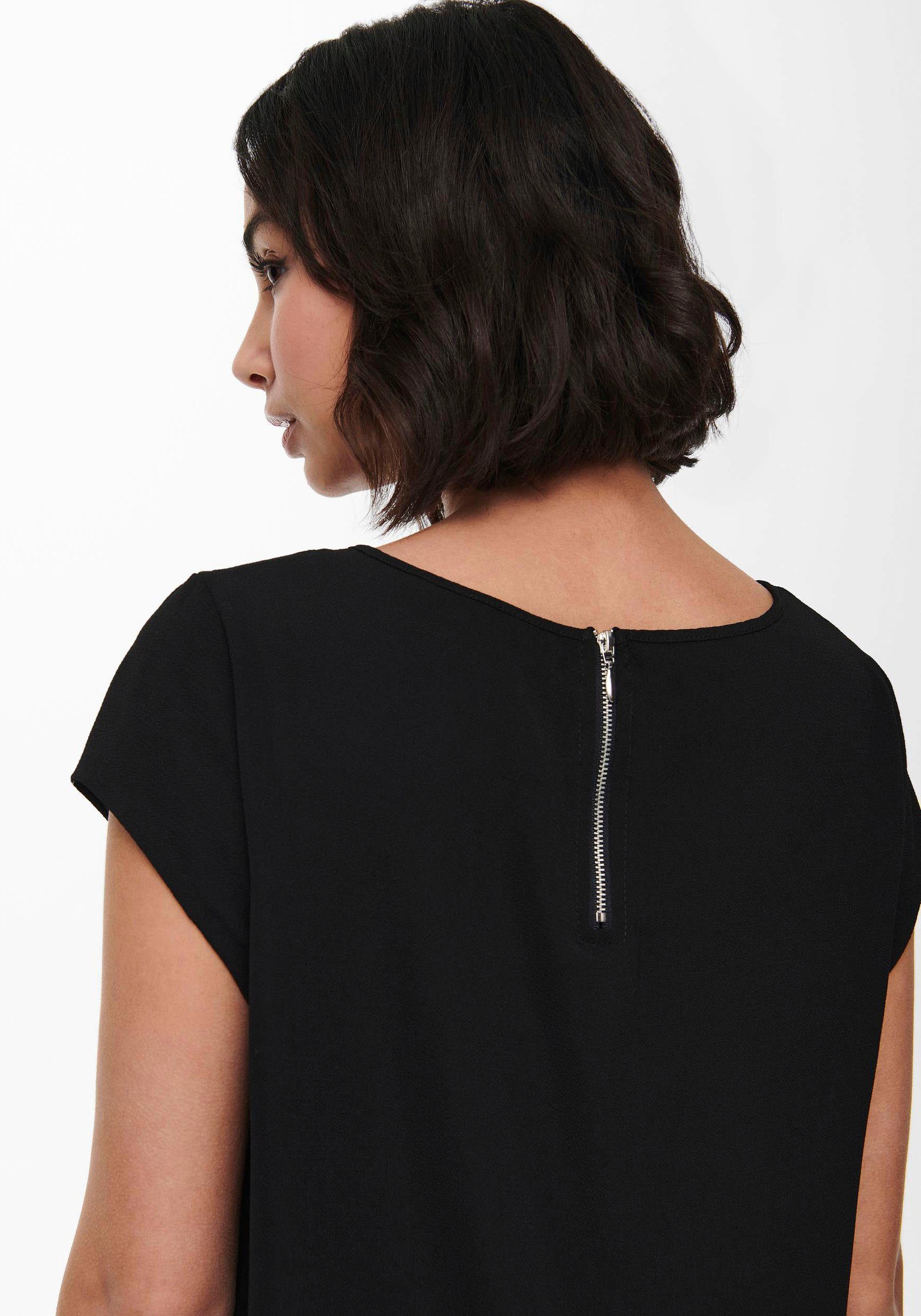 ONLY Kurzarmbluse ONLVIC – feminines Blusenshirt in lockerer Form Materialmix, regular fit