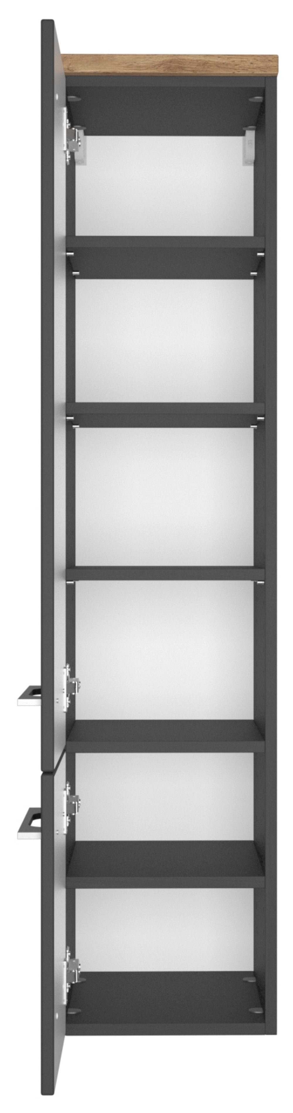 HELD MÖBEL Hochschrank Midischrank Davos 30 cm graphit/matt grau