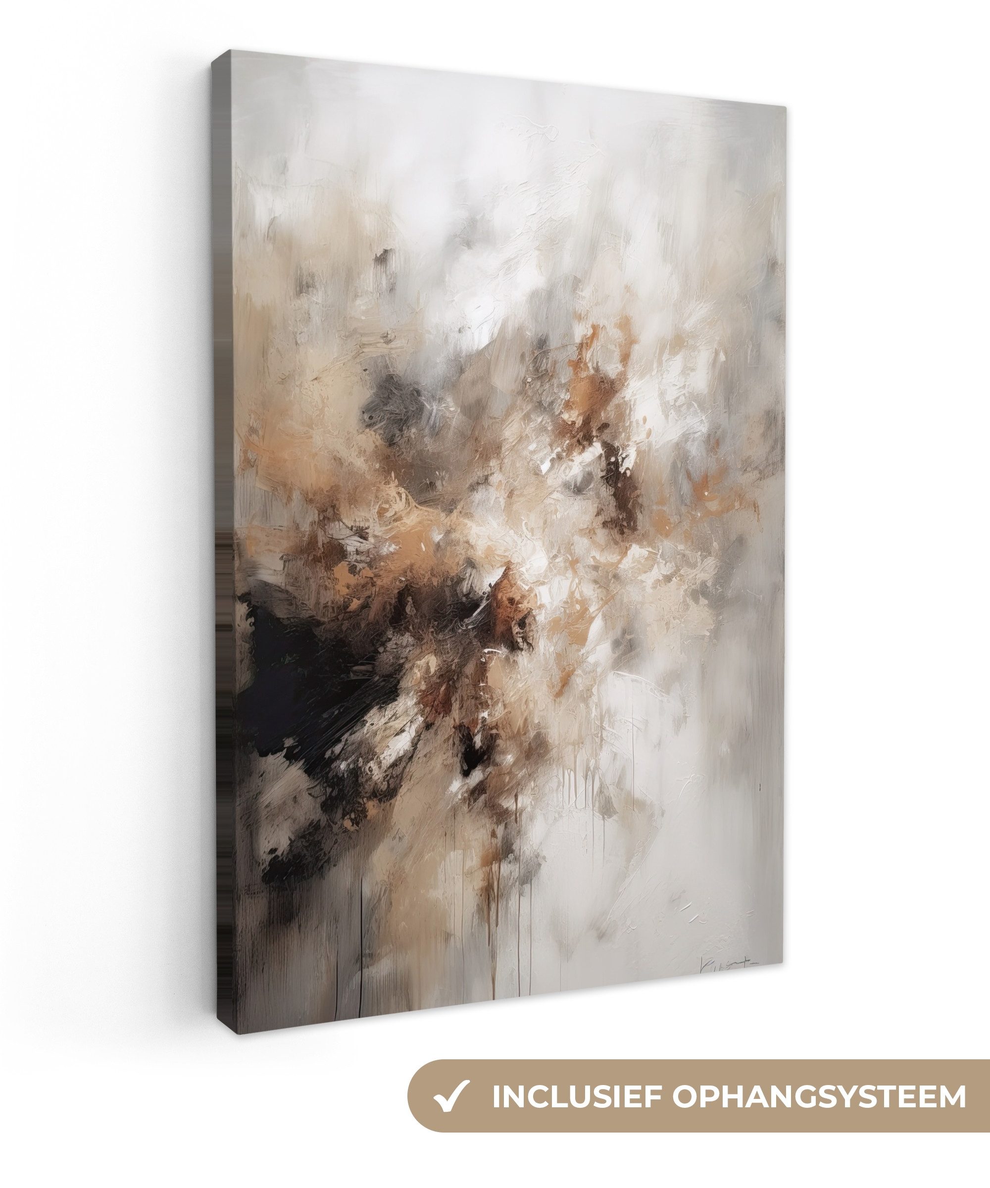 OneMillionCanvasses® Leinwandbild Farbe - Abstrakt - Beige - Kunst, Fotodruck (1 St), Leinwand Canvas Wandbild, Wanddekoration 20x30 cm