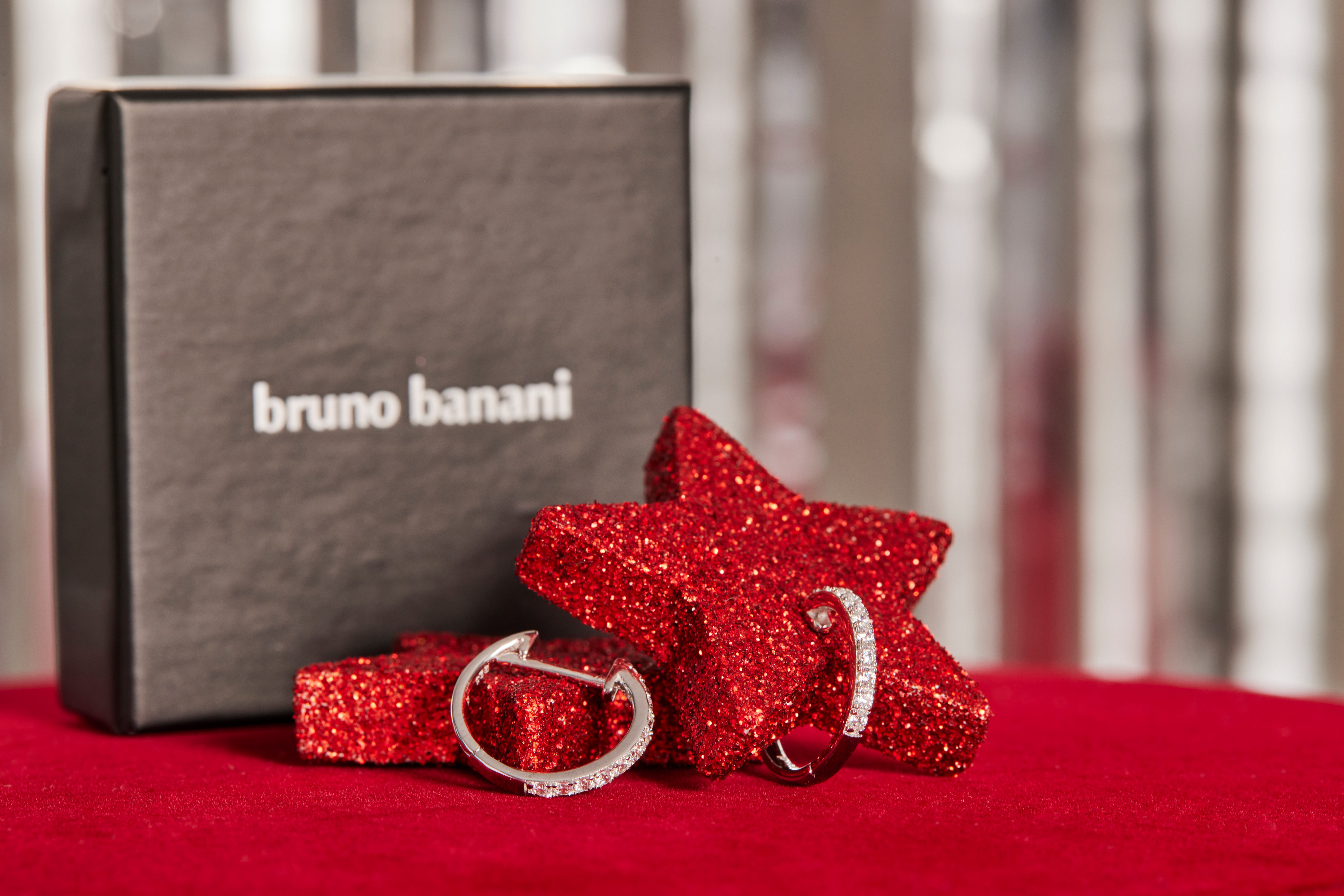 Bruno Banani Paar Creolen Schmuck Geschenk Silber 925 Ohrschmuck Ohrringe, mit Zirkonia (synth)