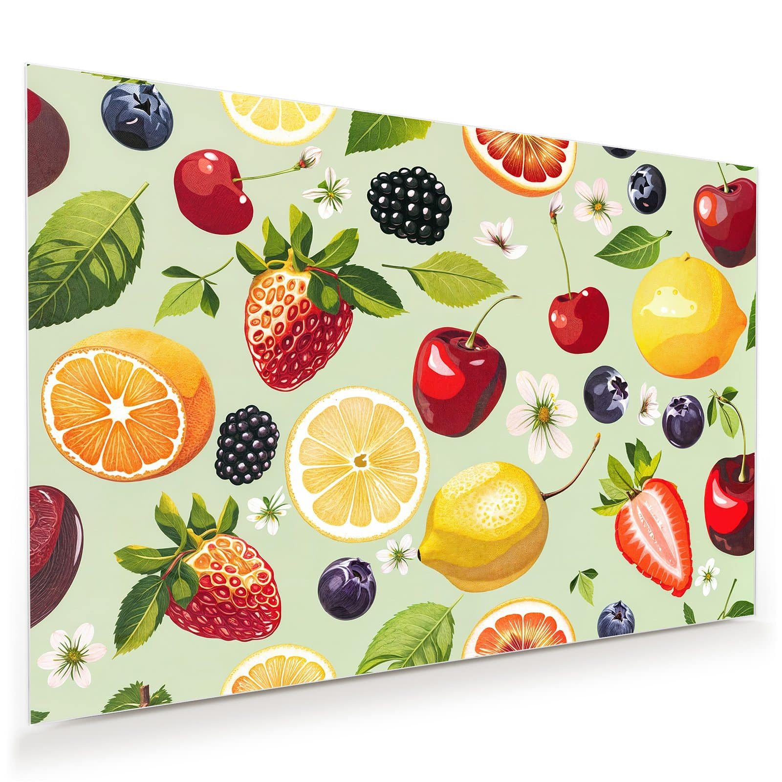 Glasbild Wandbild Fruchtmix mit Aufhängung