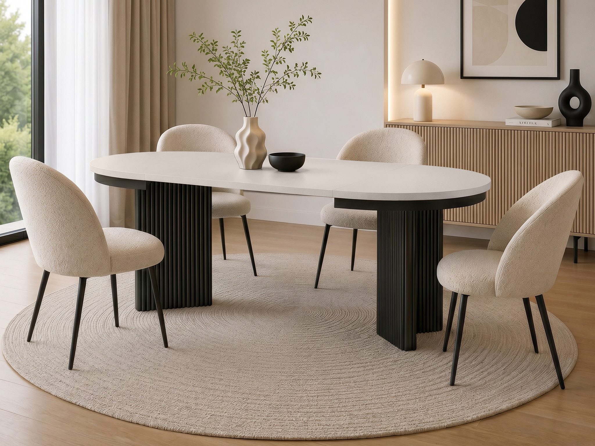 Beautysofa Esstisch PRESTIGE runder Design-Tisch ausziehbar Ø 100–180 cm oder Ø 120–200 cm (Metallbeinen, hitze- und verfärbung beständig), verschiedene Farben