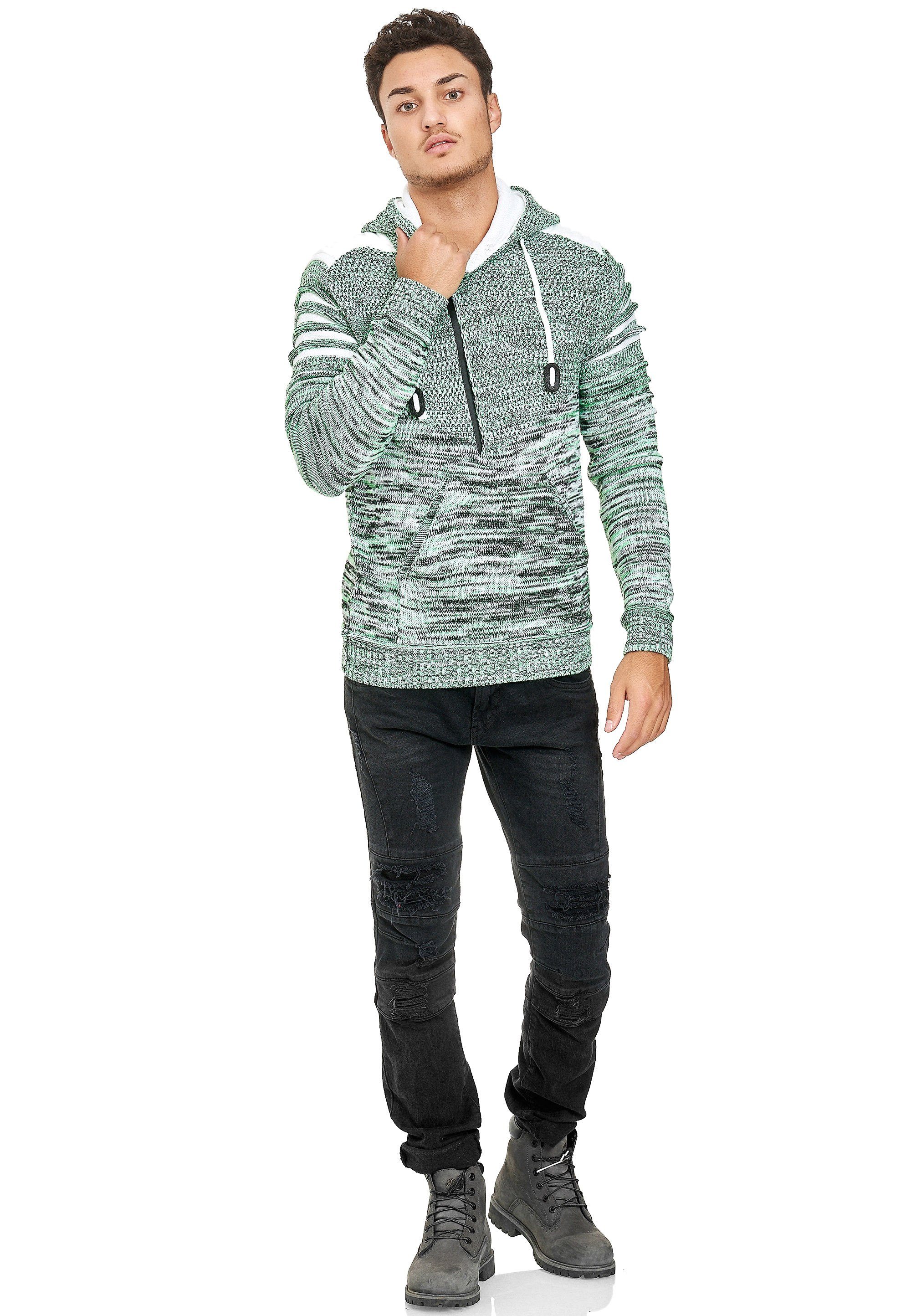 Rusty Neal Kapuzensweatshirt in modernem Strickdesign mint