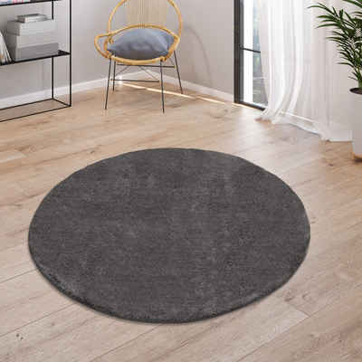 Teppich »Cadiz 630«, Paco Home, rund, Höhe 18 mm, Kurzflor, Uni-Farben, besonders weich, ideal im Wohnzimmer & Schlafzimmer