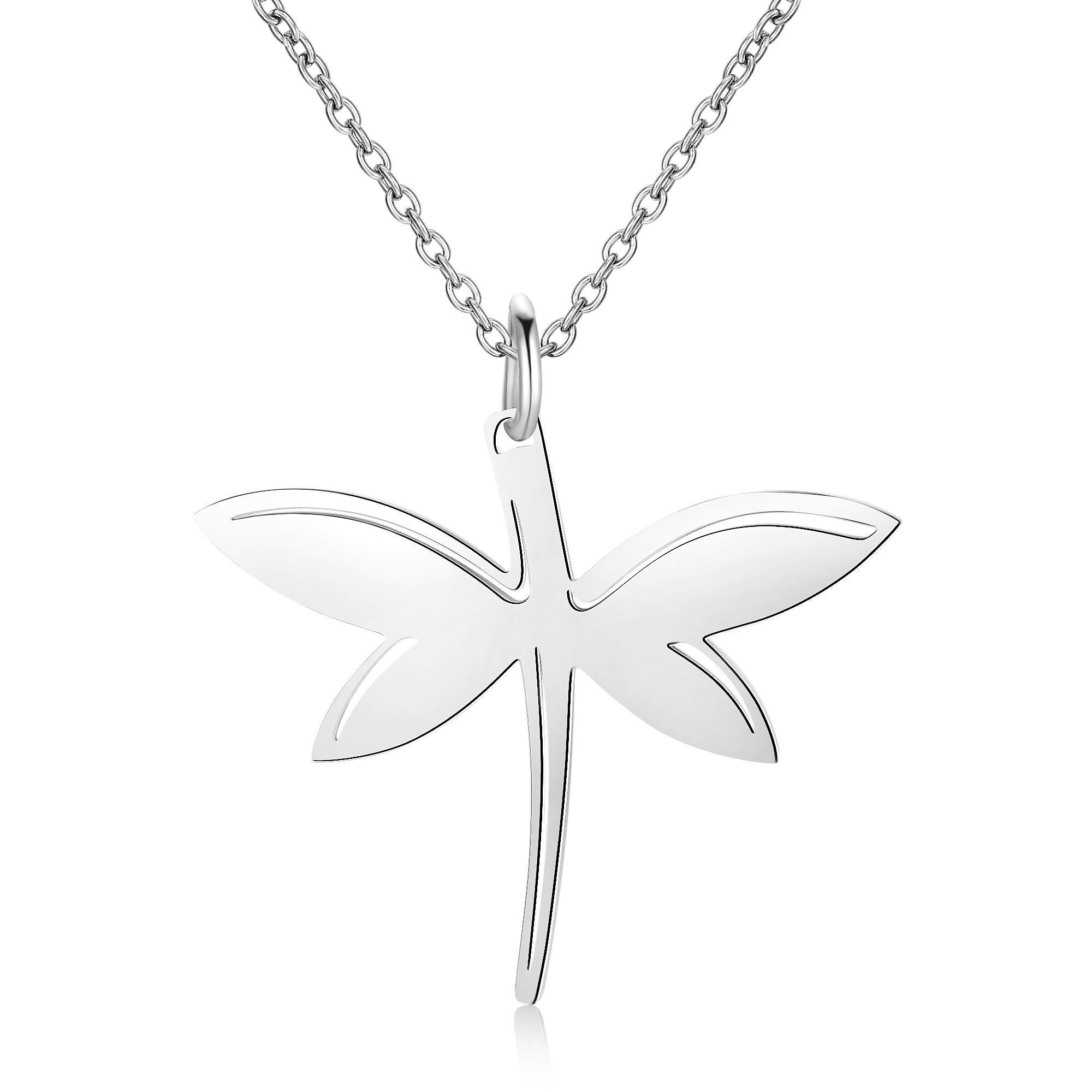 AILORIA Edelstahlkette LIBELLULE Halskette (1-tlg., inkl. Schmucksäckchen), aus Edelstahl mit Libellen-Anhänger