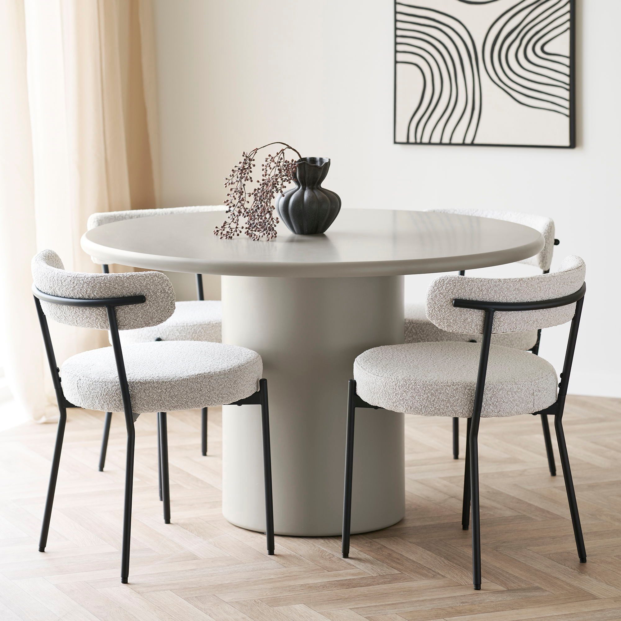 Maison ESTO Esstisch LUGANO Esszimmertisch rund ø 120 cm sand