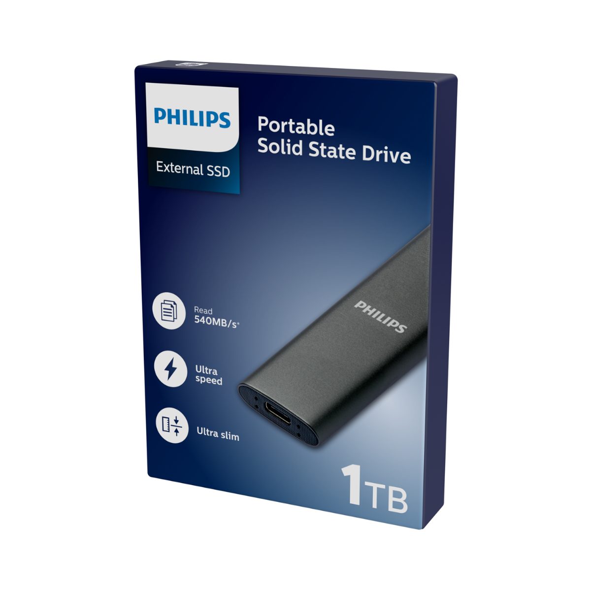 Philips FM01SS030P/00 externe SSD (1TB) SATA" 540 MB/S Lesegeschwindigkeit, 520 MB/S Schreibgeschwindigkeit,Ultra Speed USB-C 3.2, Space Grey