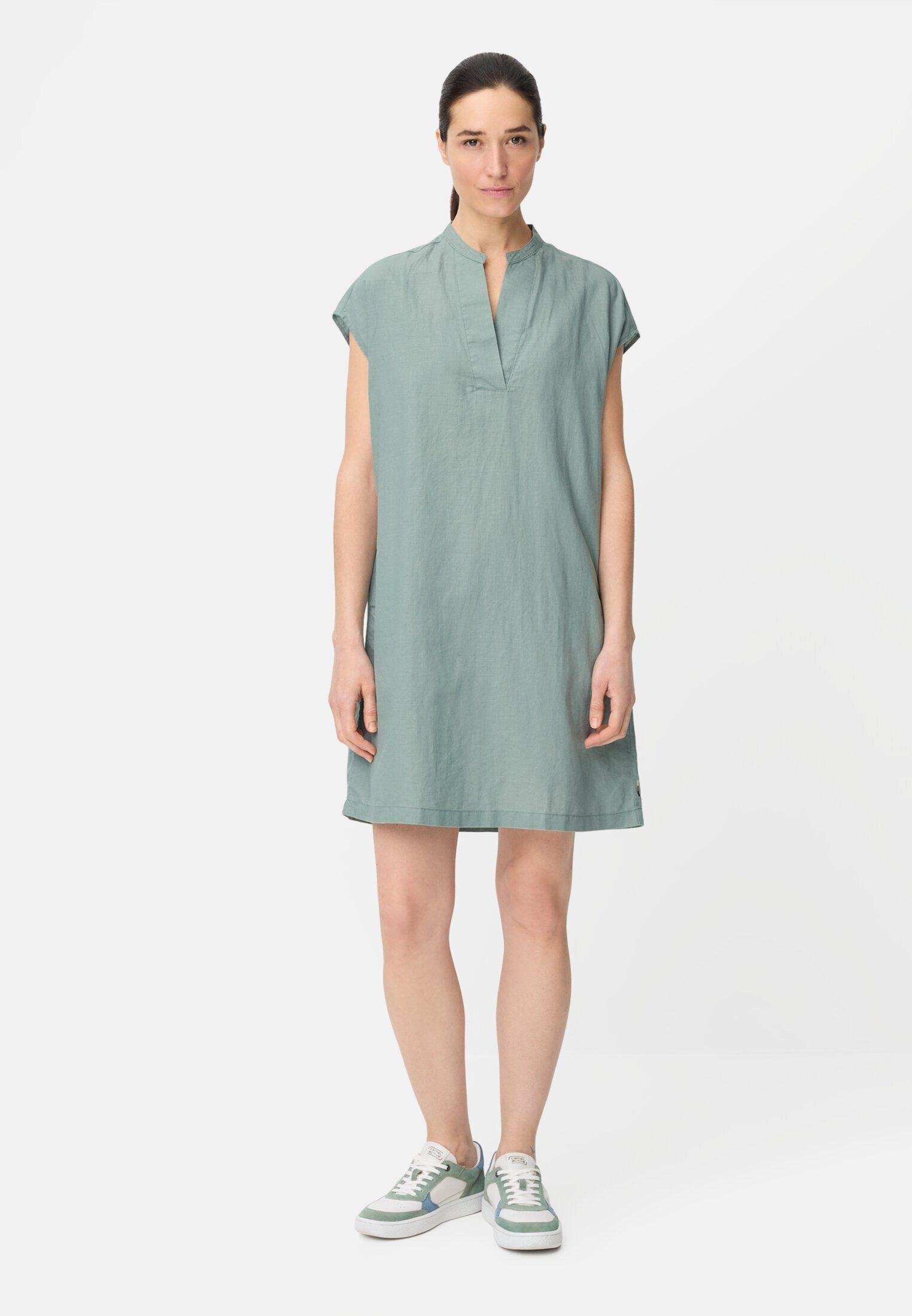 camel active Sommerkleid Kleid mit seitlichen Taschen Kurzarm