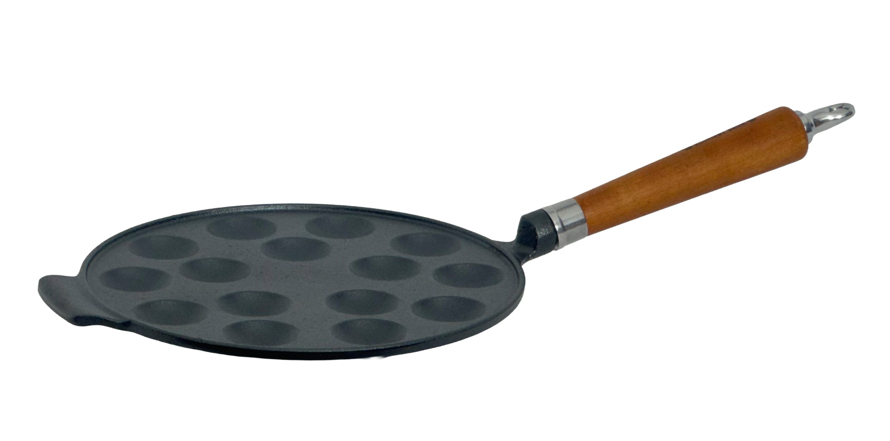 Ronneby Bruk Poffertjespfanne Maestro Poffertjes-Pfanne, Ø 24 cm, mit Holzgriff, Gusseisen (1-tlg)